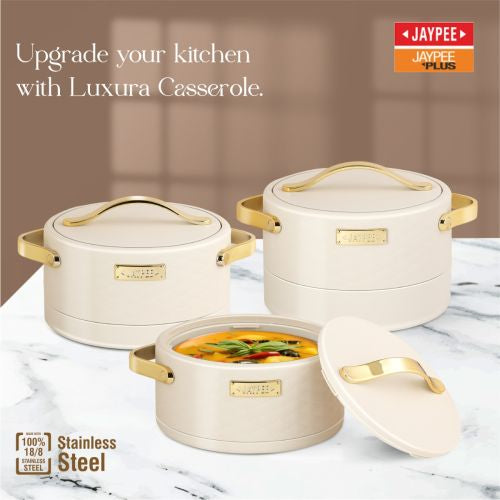 Jaypee Luxura Stainless Steel Casserole Set of 3 Beige