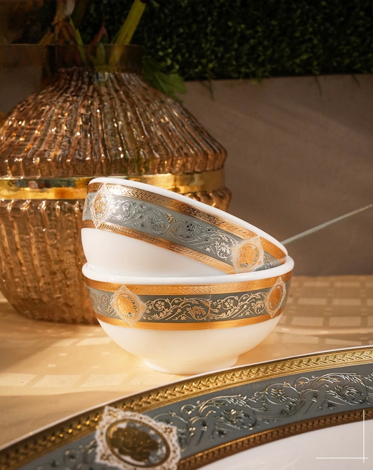 Opal-ware Gold Dinner Set 35 pcs