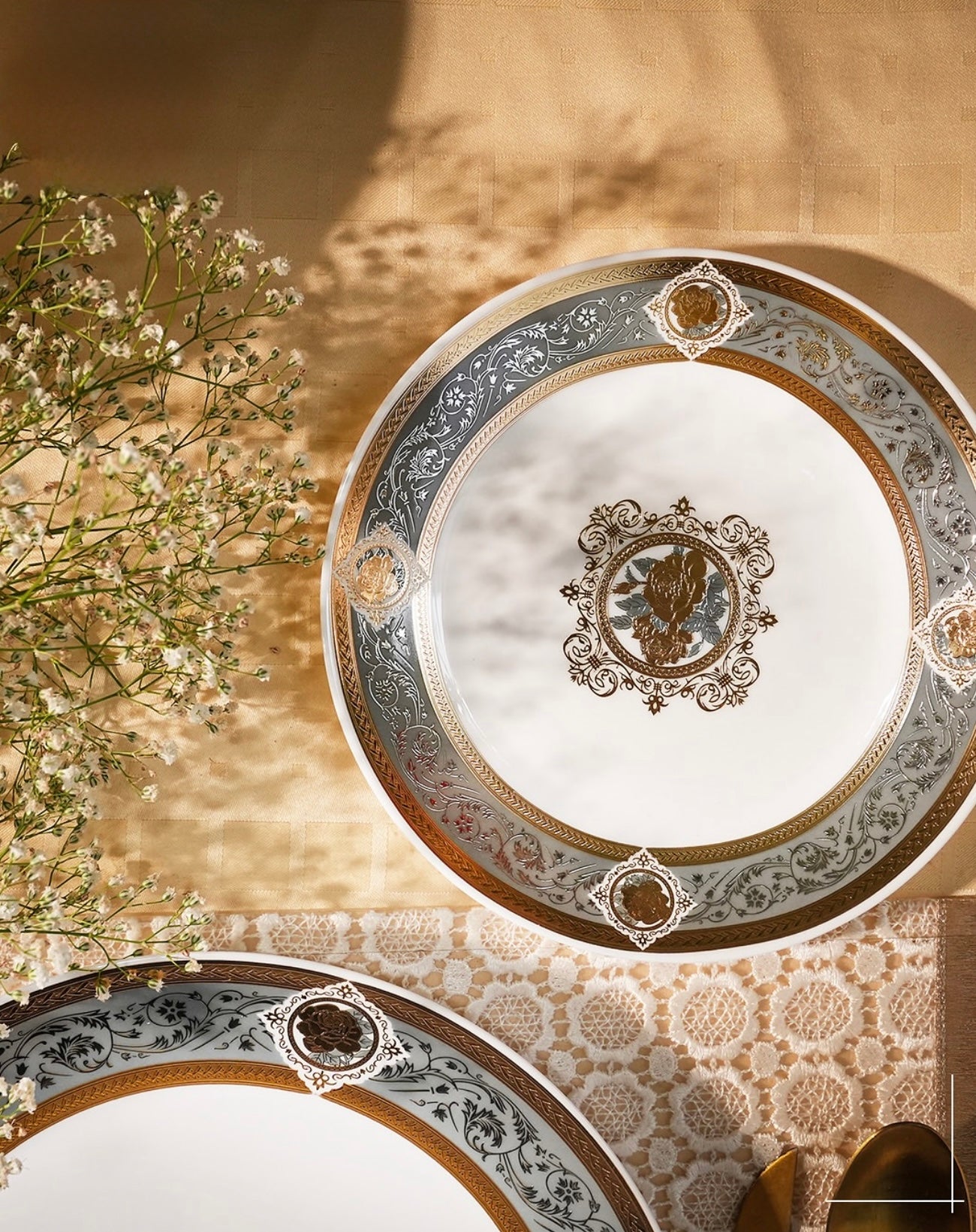 Opal-ware Gold Dinner Set 35 pcs