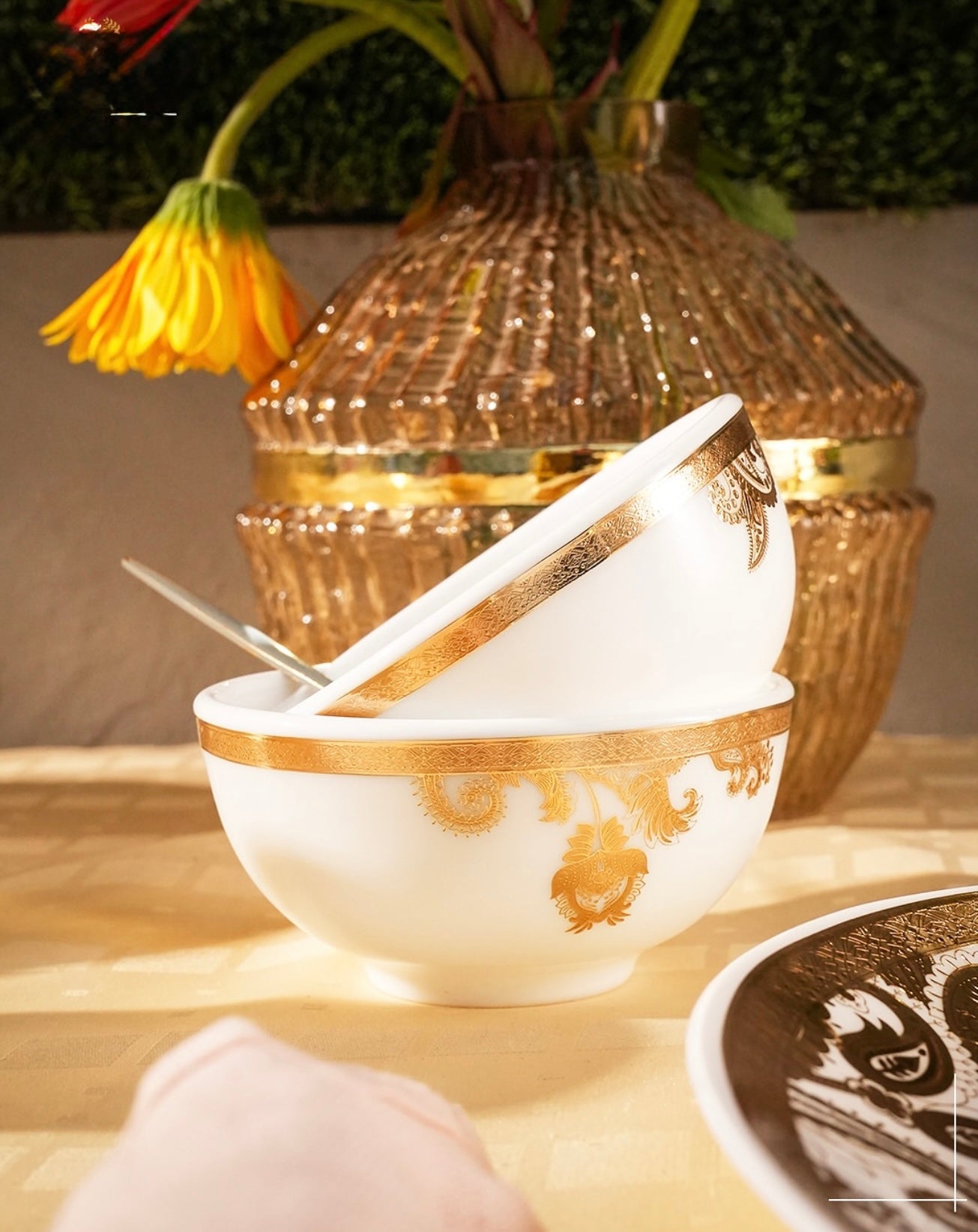 Opal-ware Gold Dinner Set 35 pcs