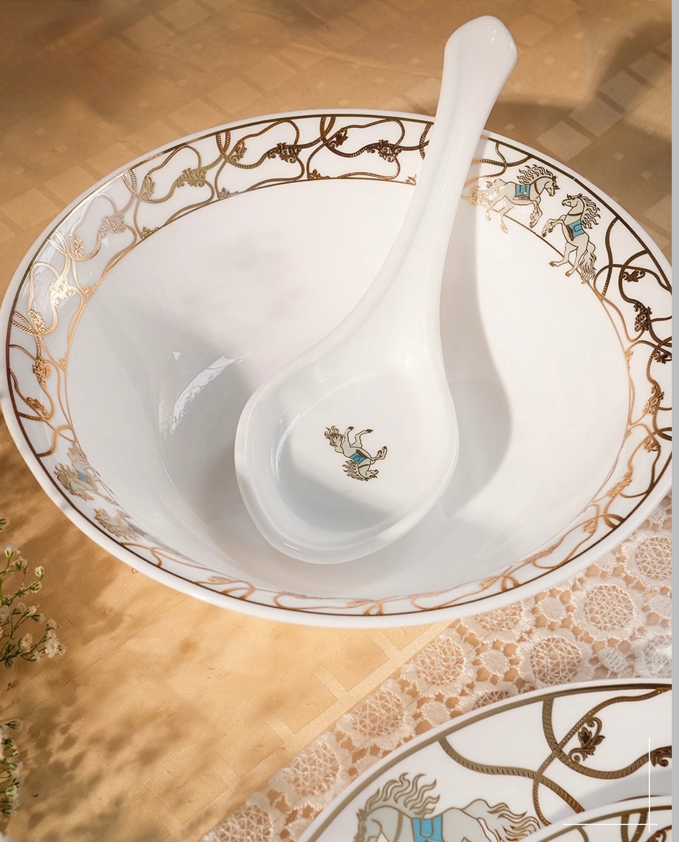 Opal-ware Gold Dinner Set 35 pcs