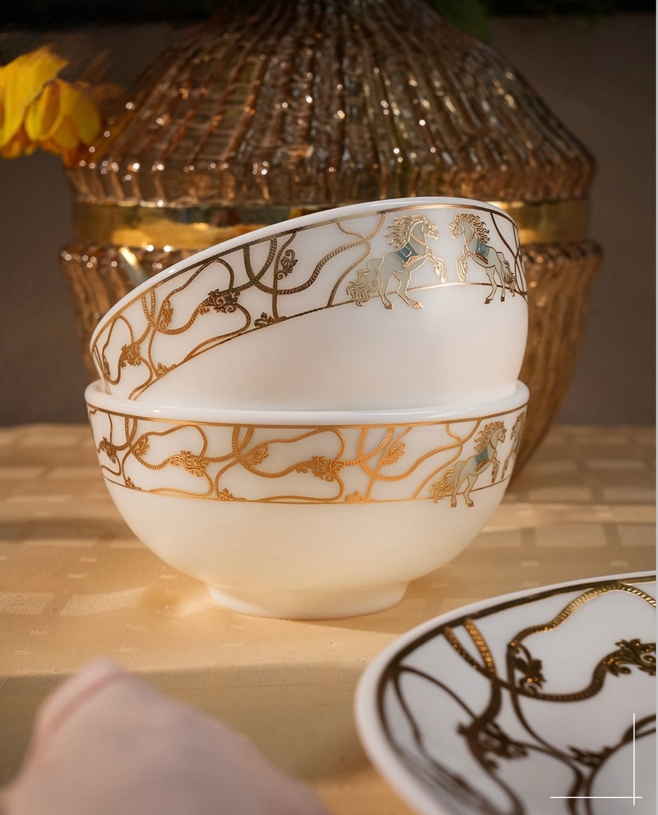 Opal-ware Gold Dinner Set 35 pcs