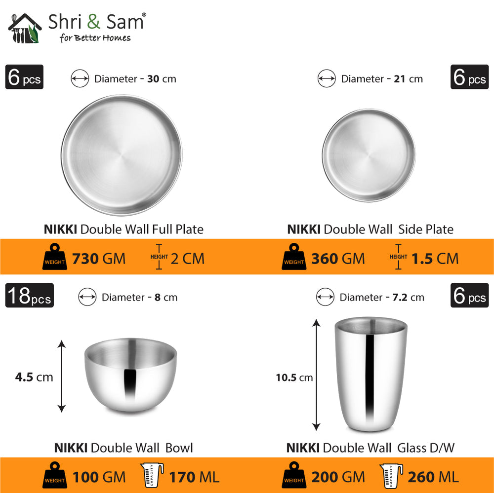 Stainless Steel 72 PCS Dinner Set Nifty