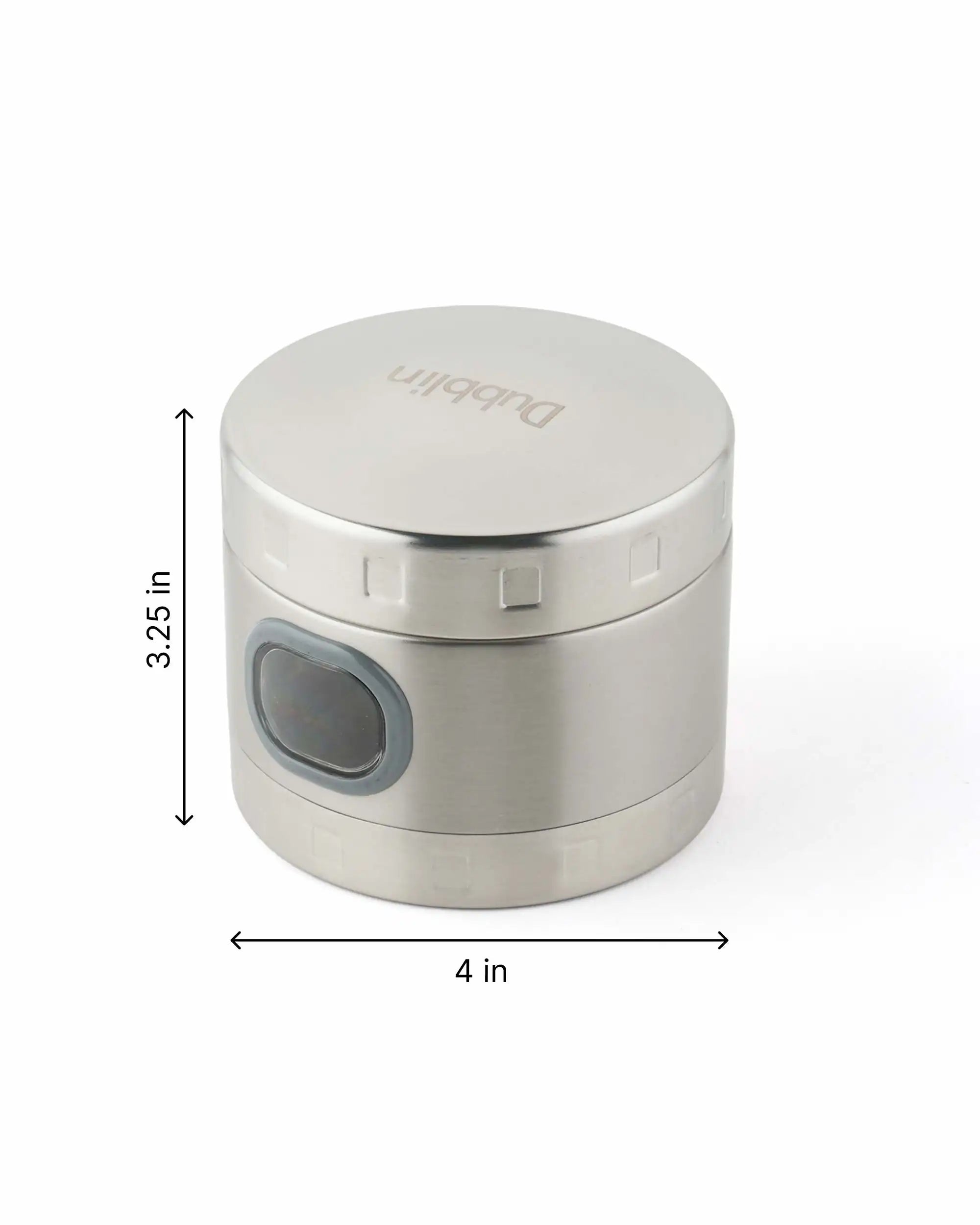 DUBBLIN Stainless Steel Storage jar container Fresher screw lid transparent visible window food safe steel Storage container 500 ml, 1 Piece, Silver