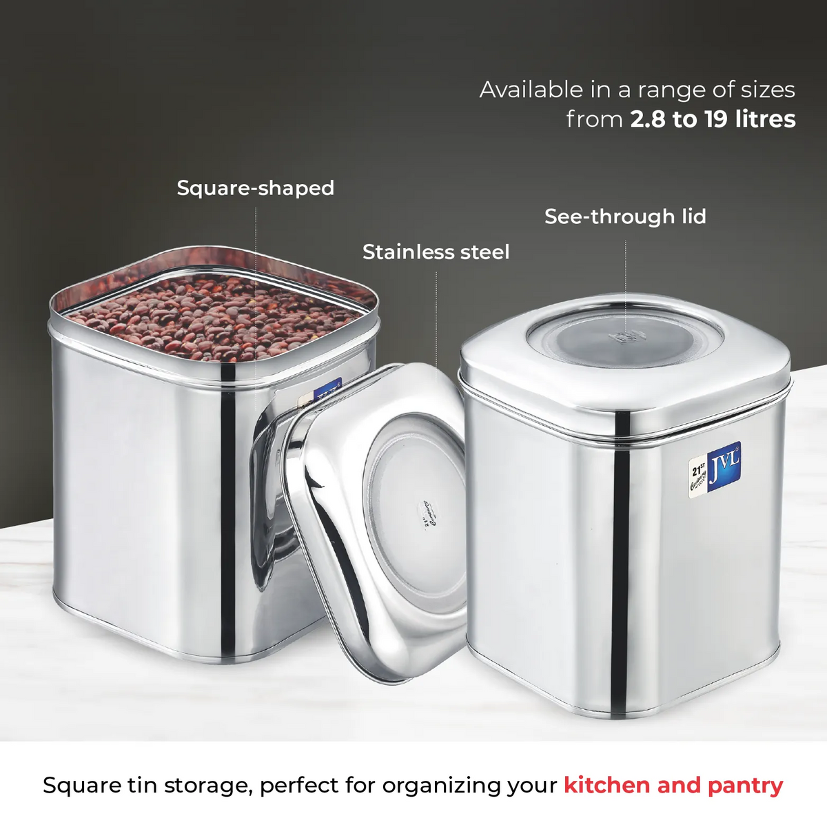 Square Tin 19.0L