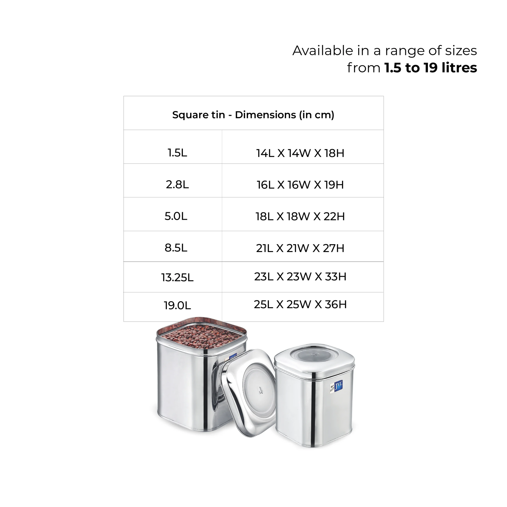 Square Tin 13.25L