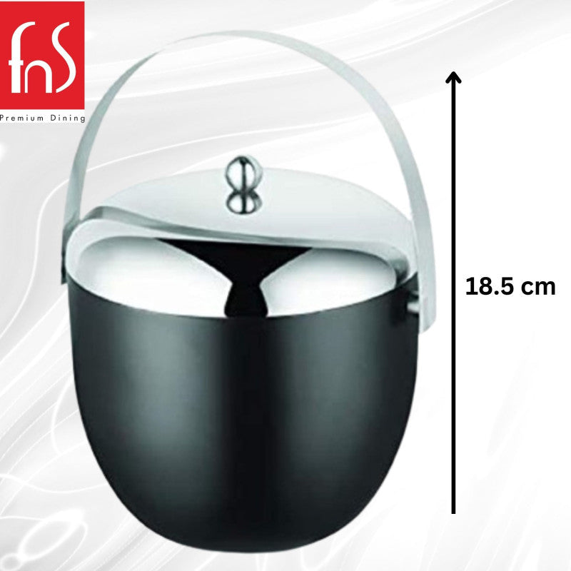 FnS Stainless Steel Apple Ice Bucket (Black)