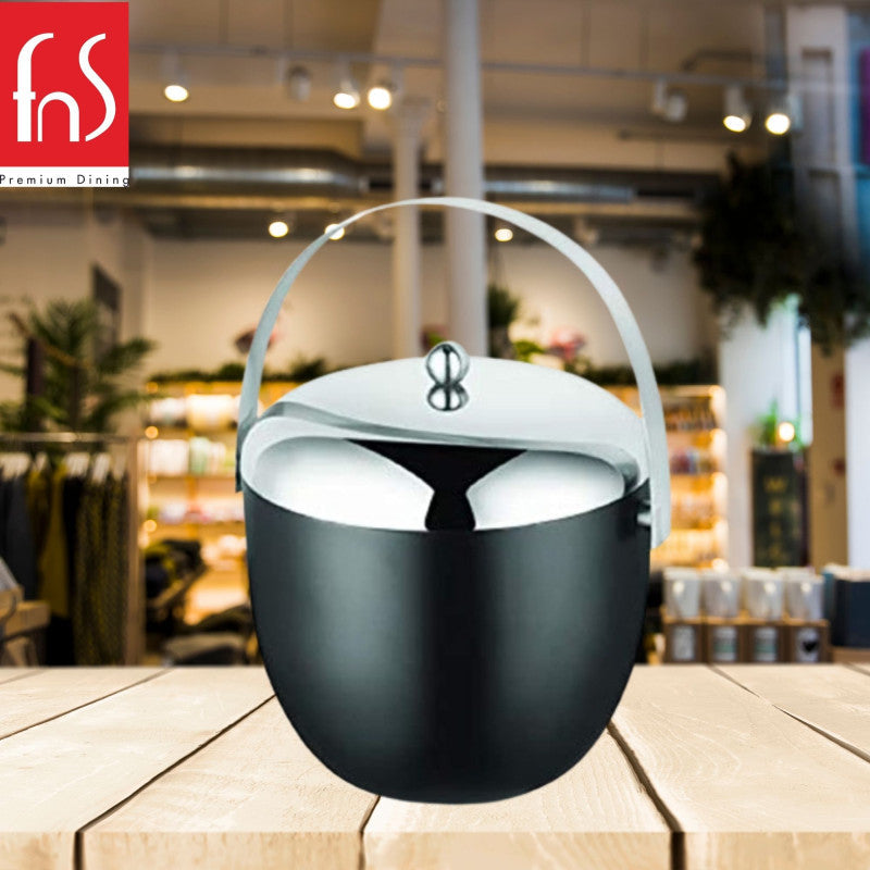 FnS Stainless Steel Apple Ice Bucket (Black)