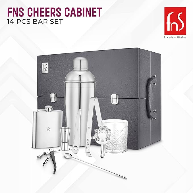 FNS Cheers Cabinet 14 pcs bar Set