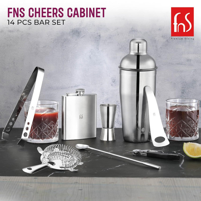 FNS Cheers Cabinet 14 pcs bar Set