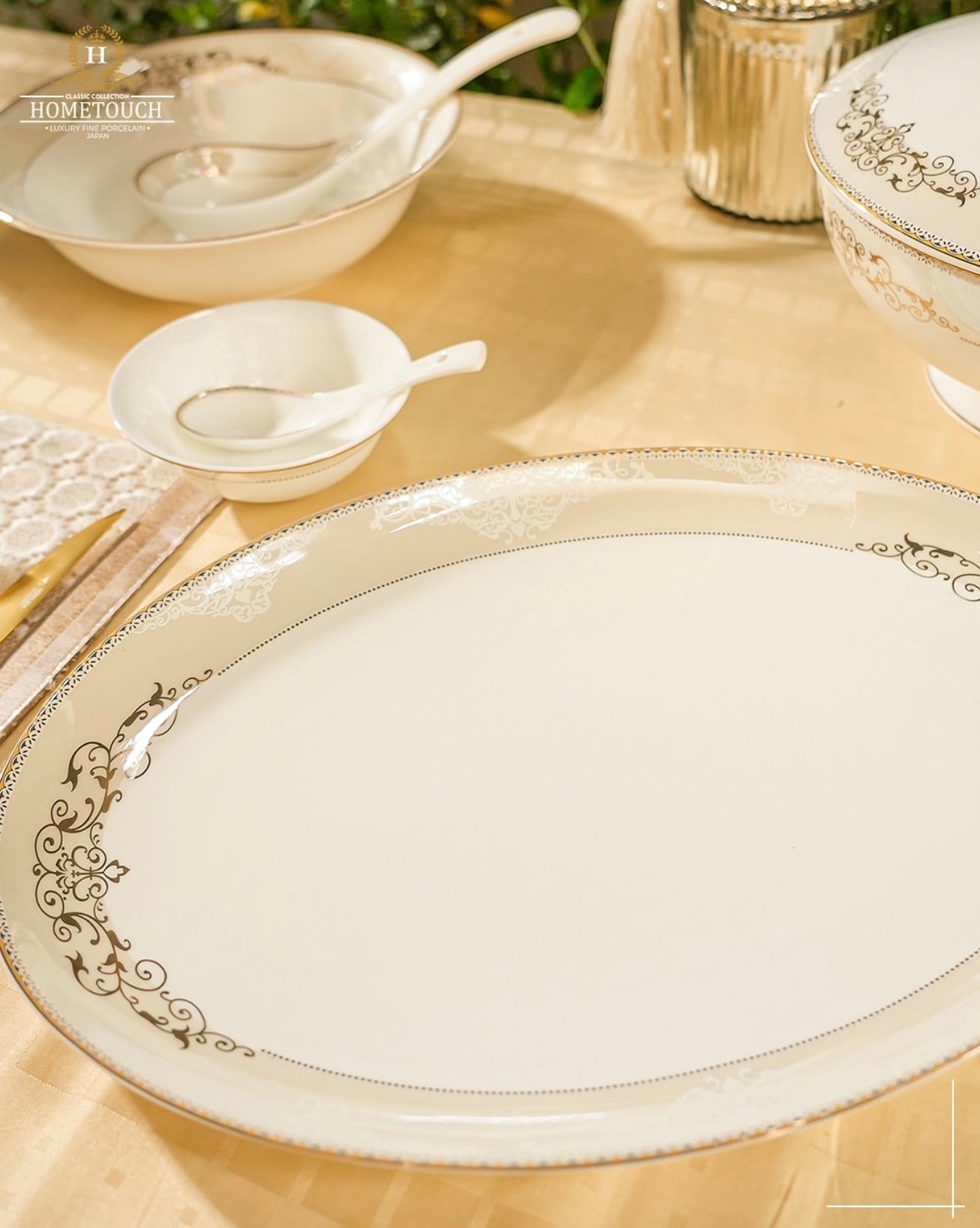 Ceramic Gold Dinner Set 35 pcs