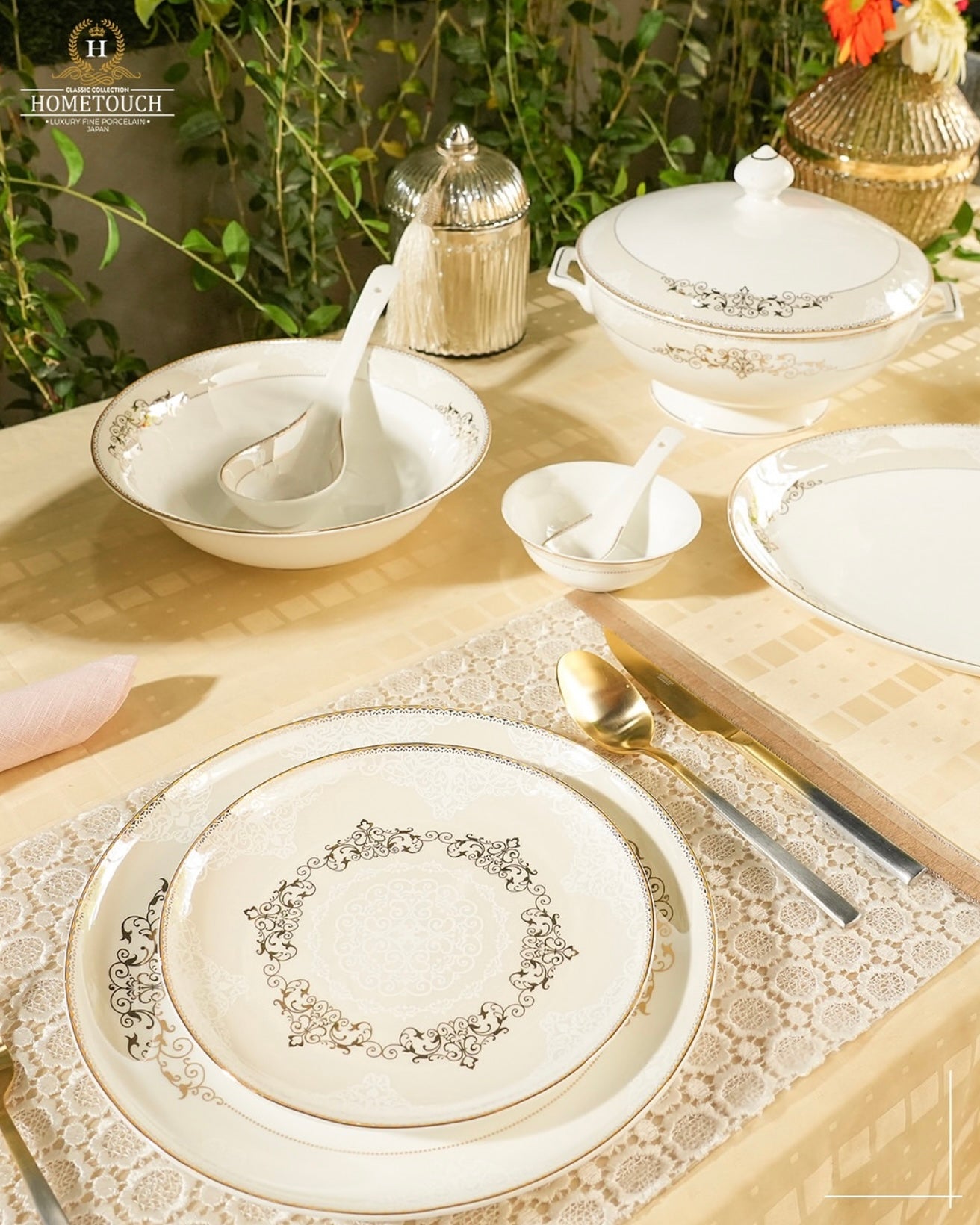 Ceramic Gold Dinner Set 35 pcs