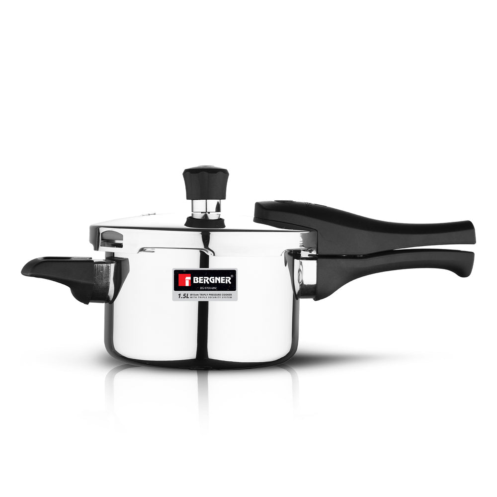 Bergner 3.5L Argent Elements Tri-Ply Stainless Steel Outer Lid Pressure Cooker