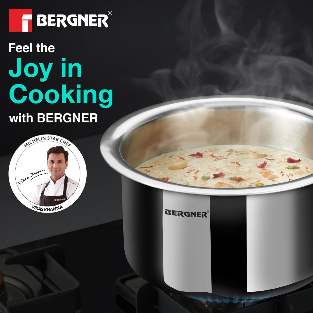 Argent TriPly Stainless Steel 18cm (2.4 L) Tope - Induction Bottom