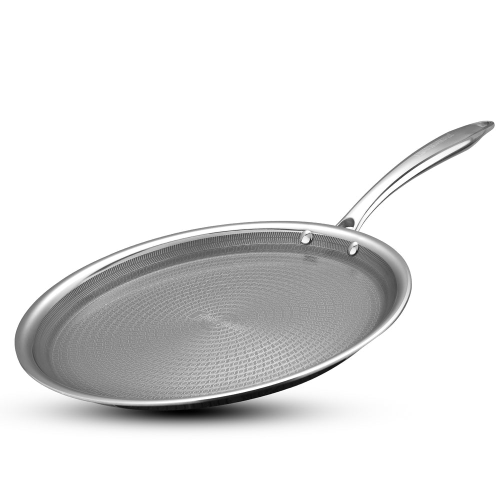 BERGNER Hi-Tech Giro X Ceramic 30cm Dosa Tawa, Triply Dosa Tawa with Ceramic Coating, PFOA/PTFE/PFAS Free, Non-Toxic, Healthy Cooking, Stay Cool Handle, Pan Protector Included - Induction Bottom