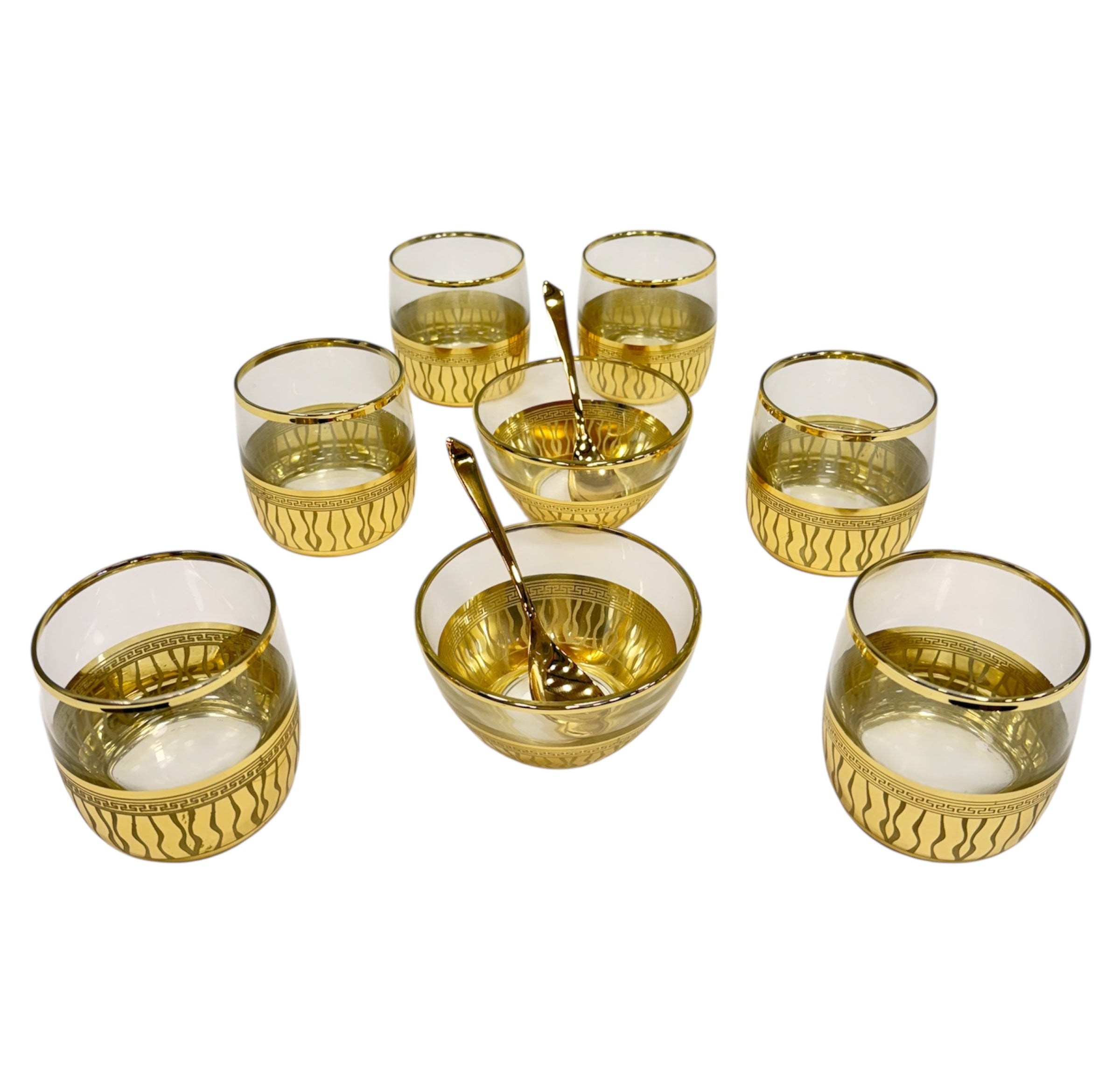 Gold glass serving set 10 pcs (small)