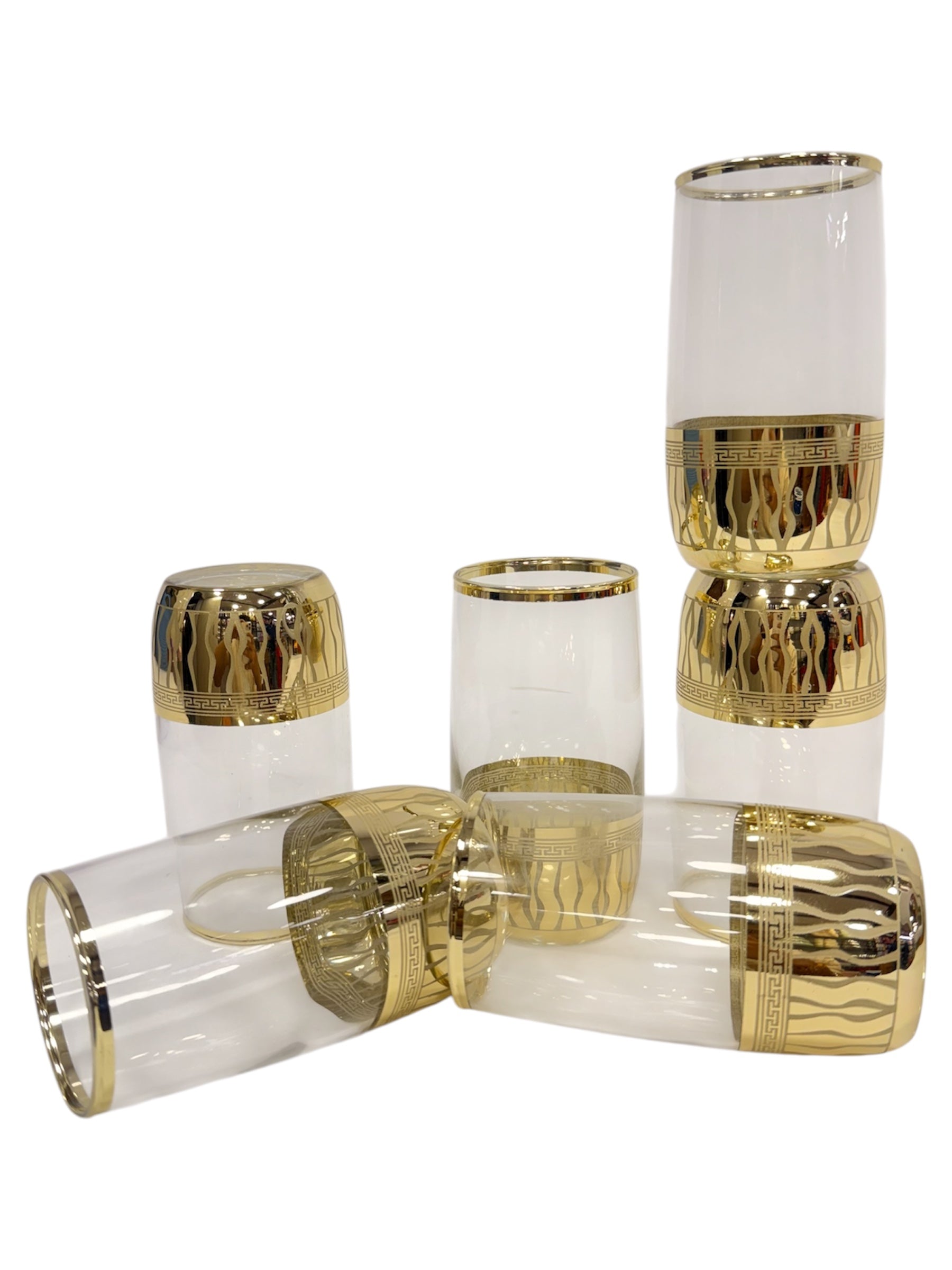 Gold glass 6 pcs (tall)