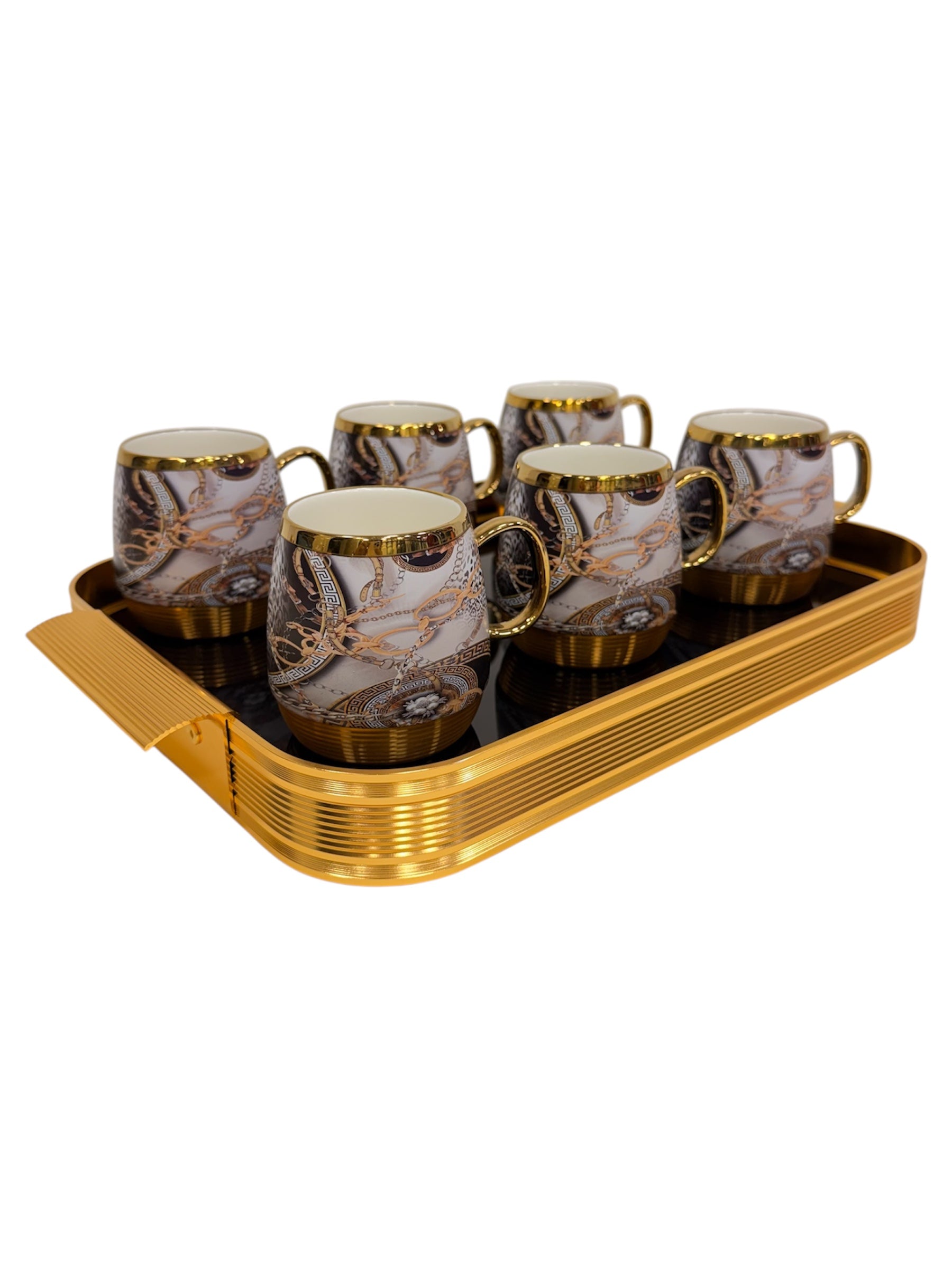 Coffee/Tea Mugs 7 pcs set gold