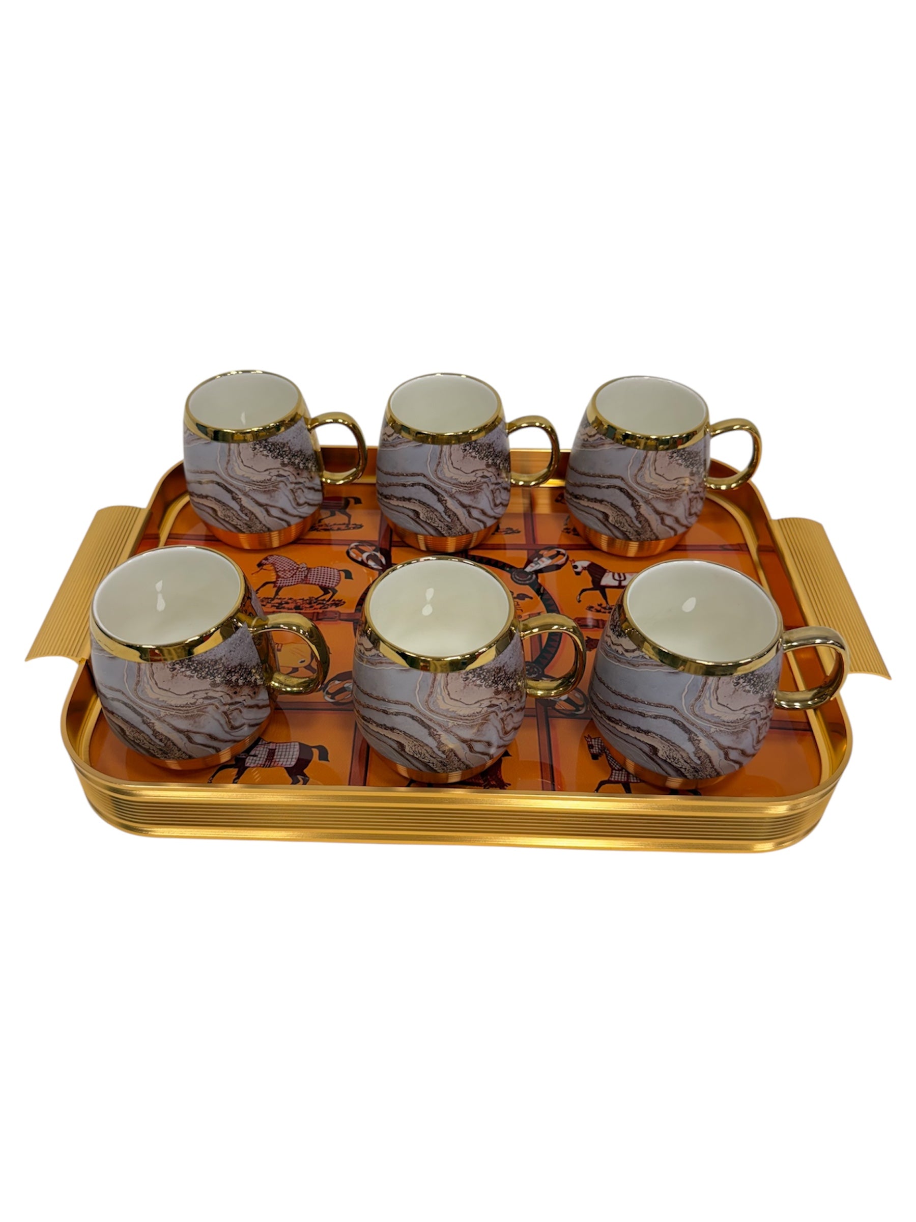 Coffee/Tea Mugs 7 pcs set gold