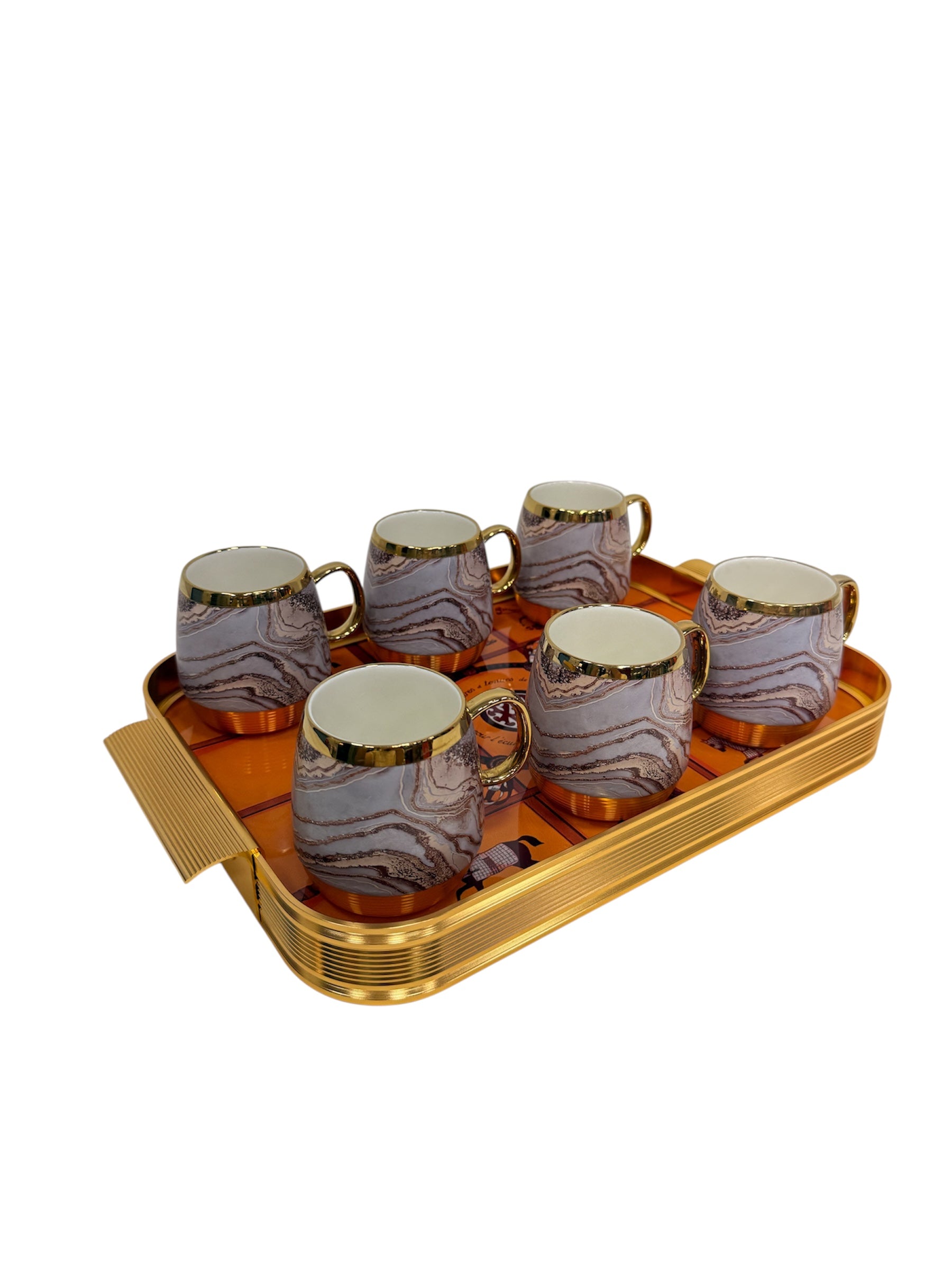 Coffee/Tea Mugs 7 pcs set gold