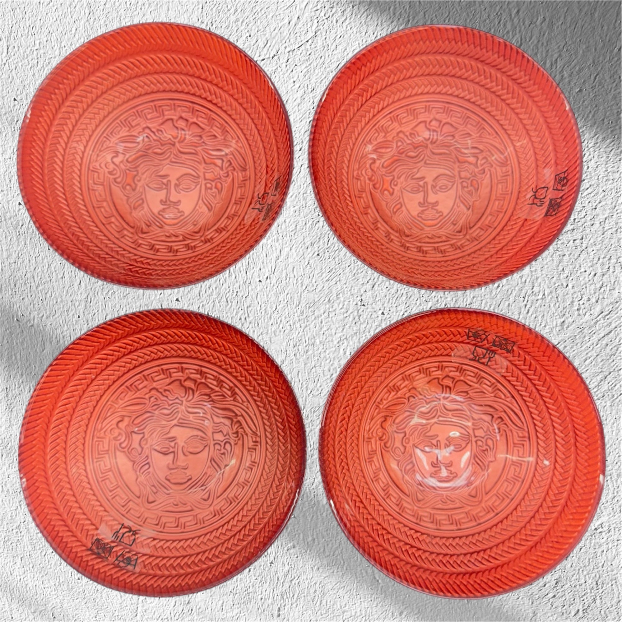 Versace 4 pcs serving bowl set red gold