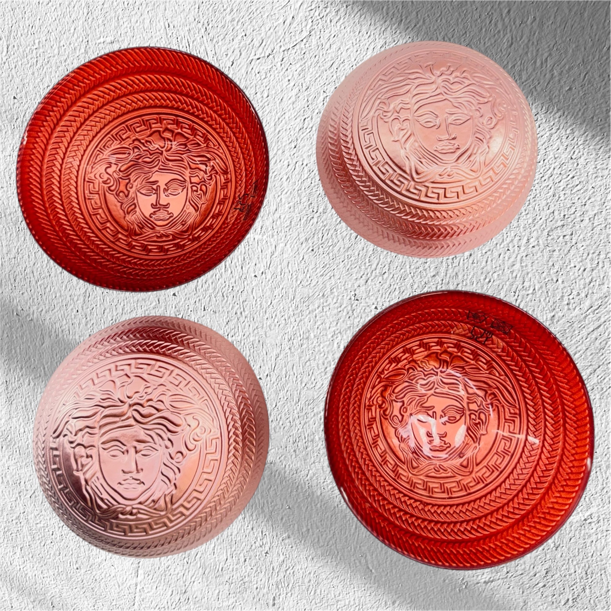 Versace 4 pcs serving bowl set red gold