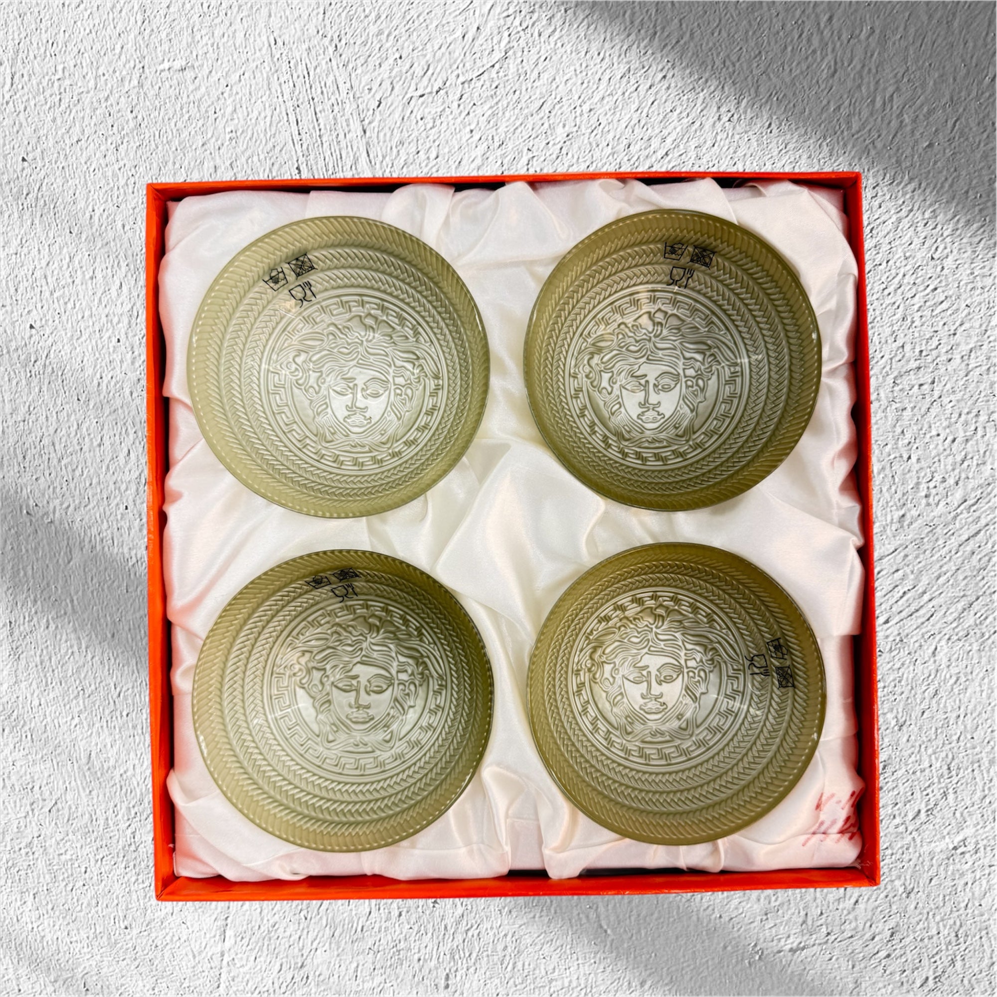 Versace 4 pcs serving bowl set White gold