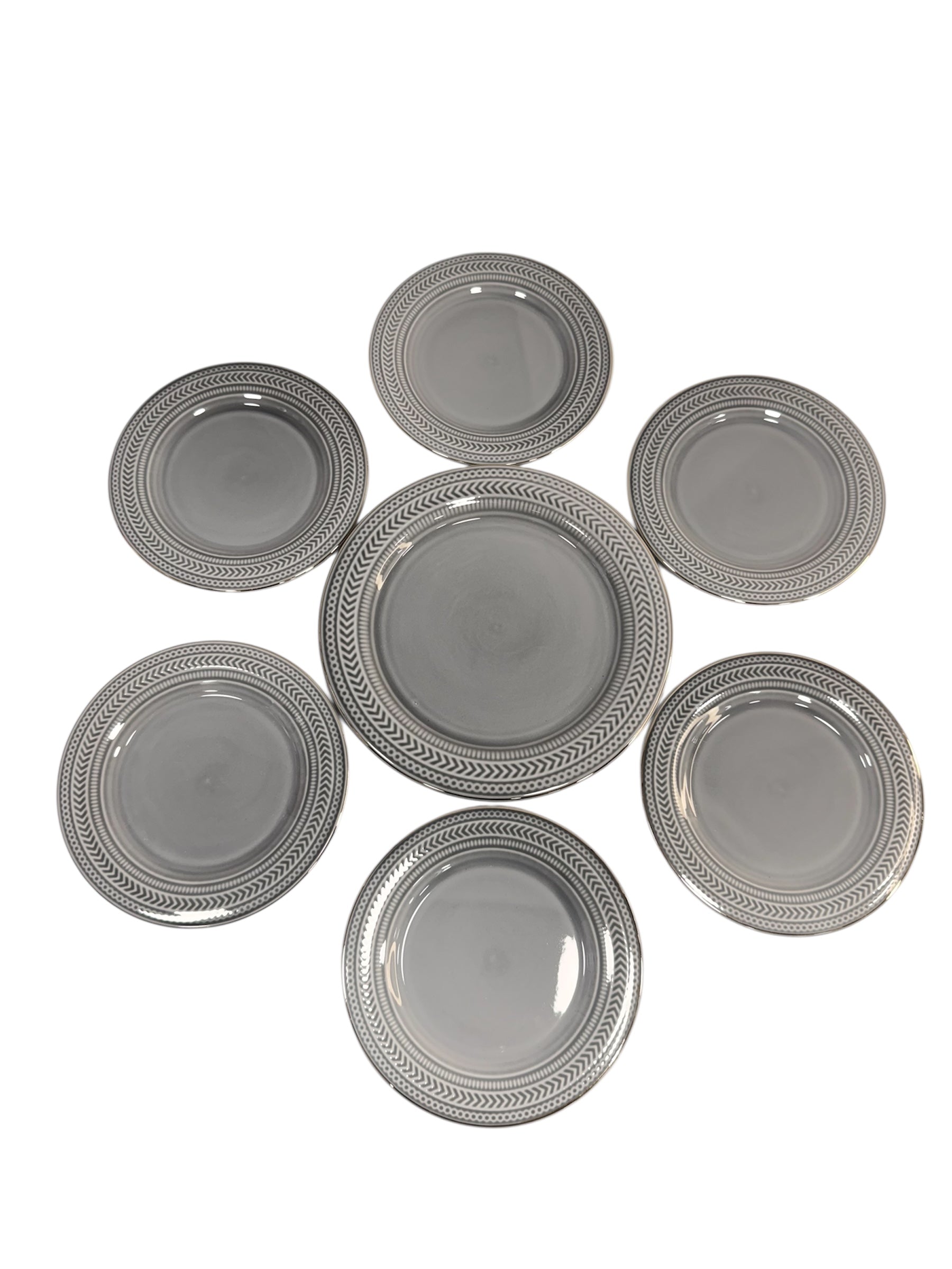 Gold line snack set 7 pcs (White)