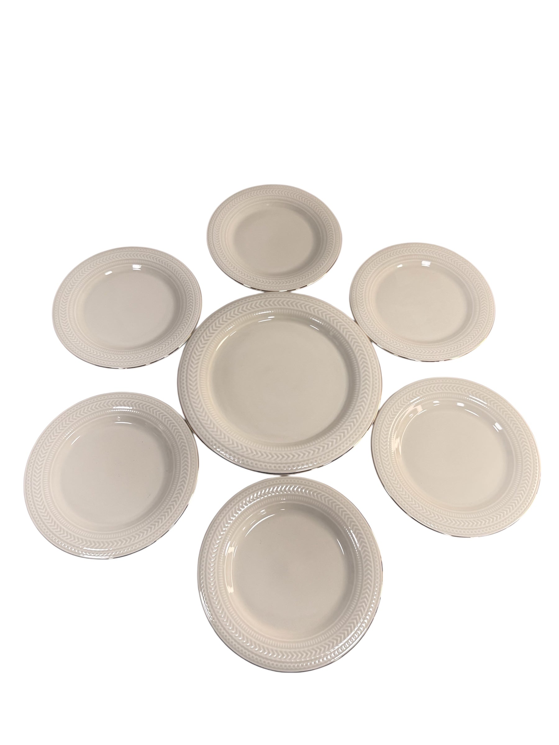Gold line snack set 7 pcs (White)