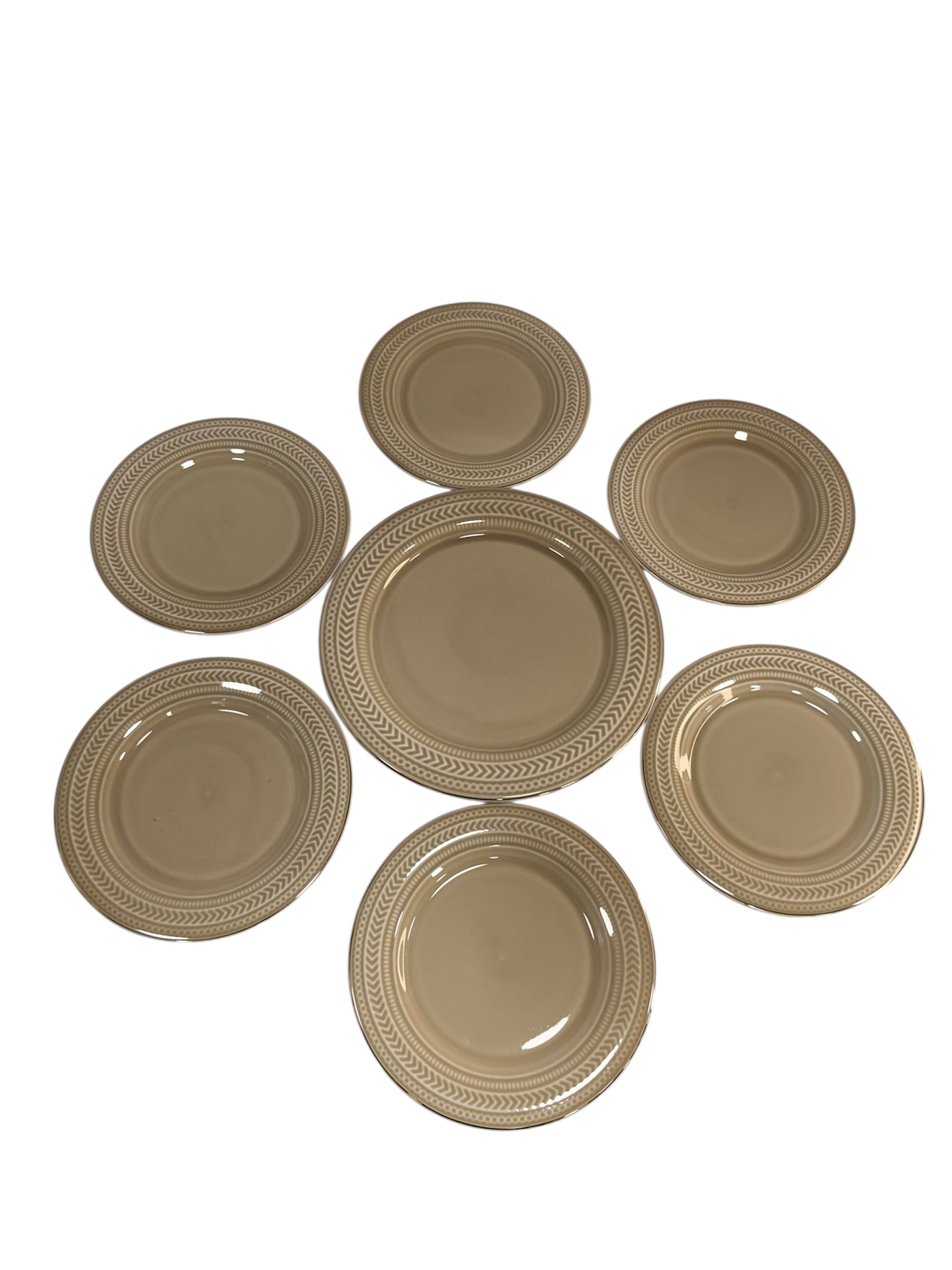 Gold line snack set 7 pcs (Brown)