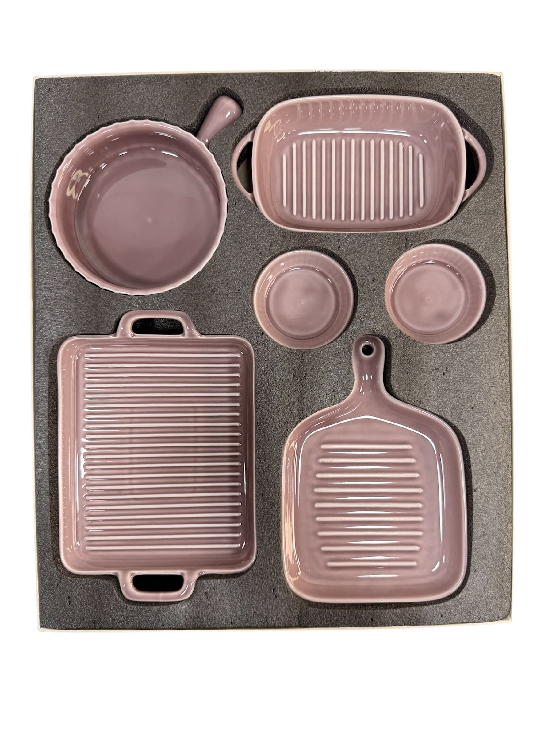 Ceramic Platter set 6 pcs (pink)