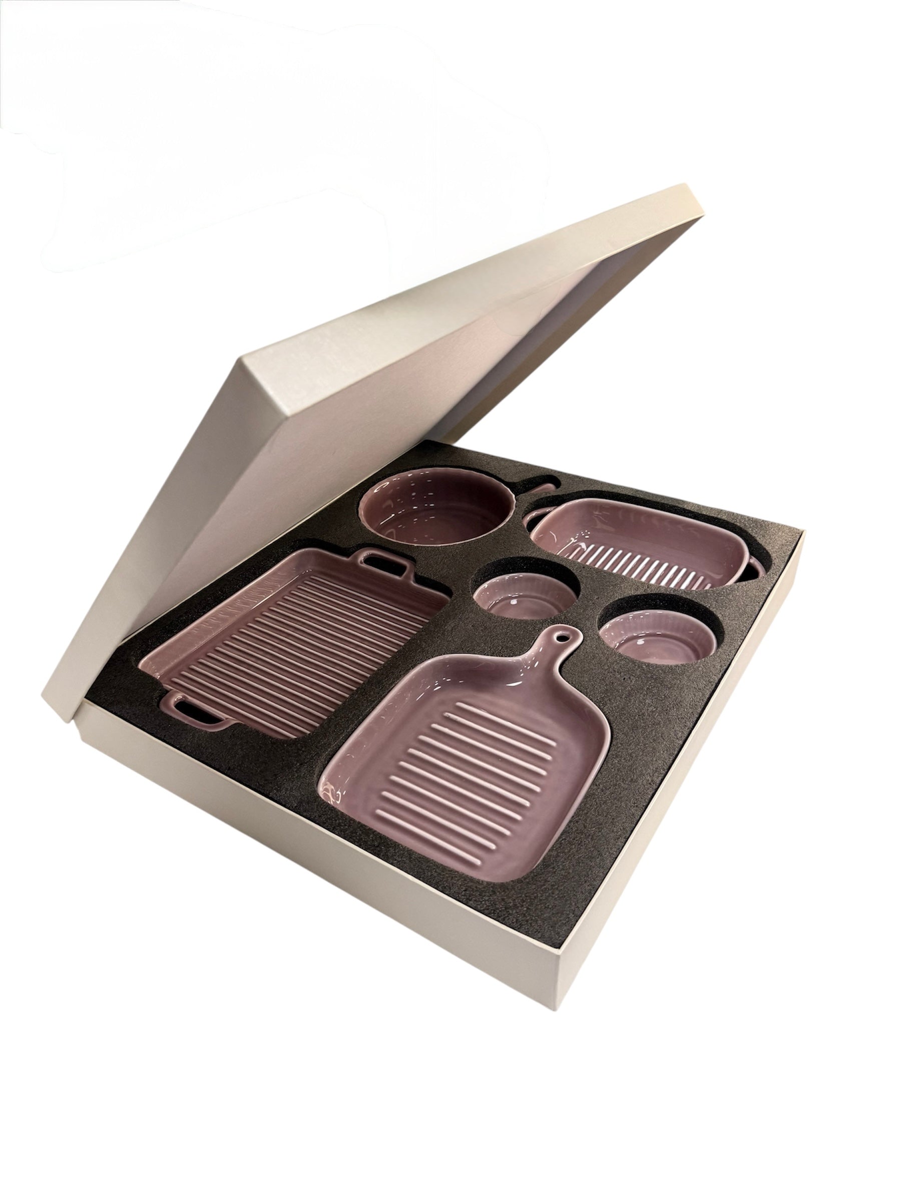 Ceramic Platter set 6 pcs (pink)