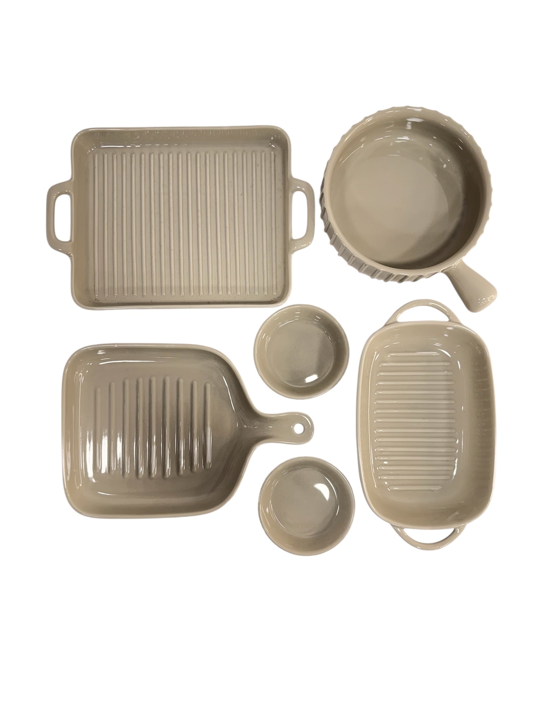 Ceramic platter set 6 pcs (ivory)