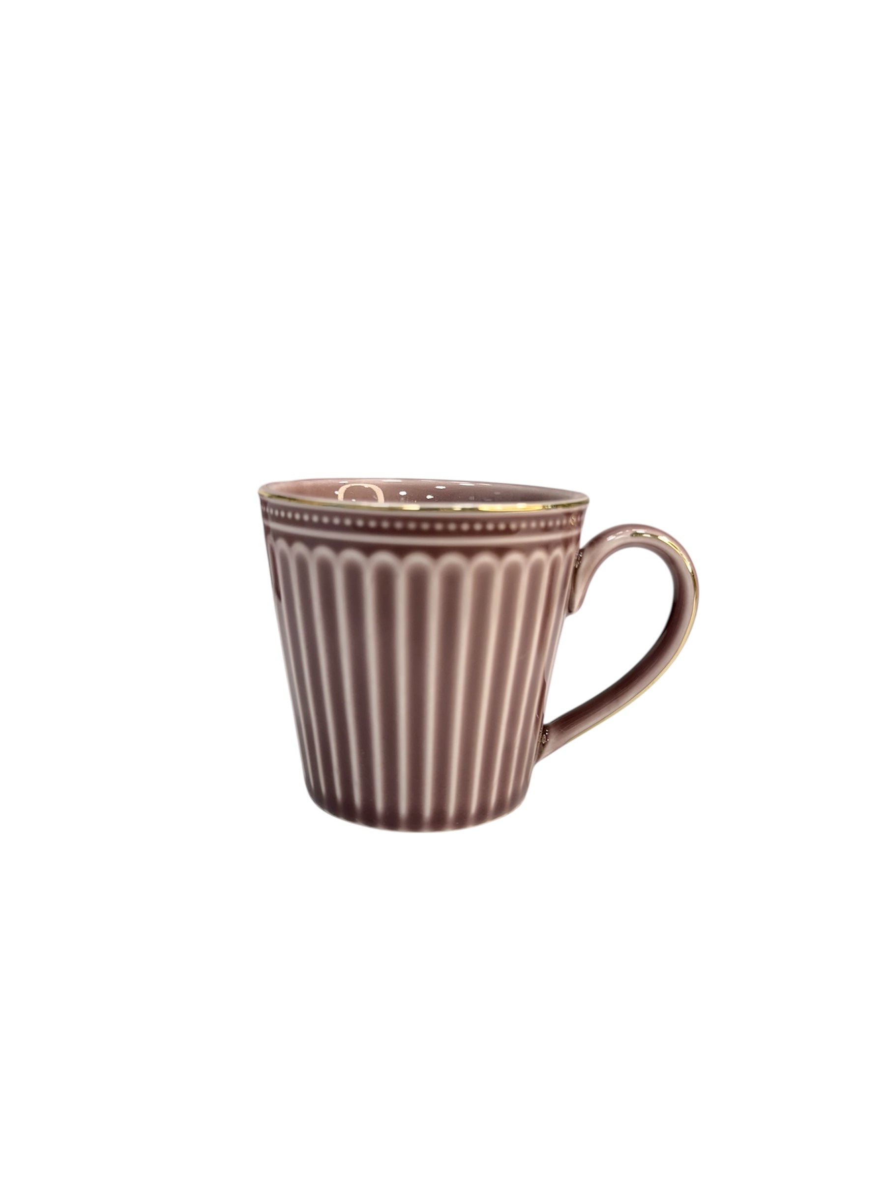Vintage gold ceramic 6 pcs cup set pink