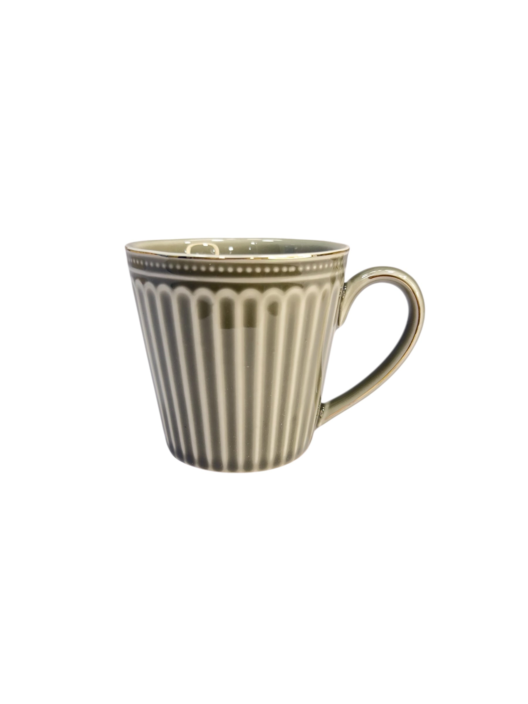 Vintage gold ceramic 6 pcs cup set green