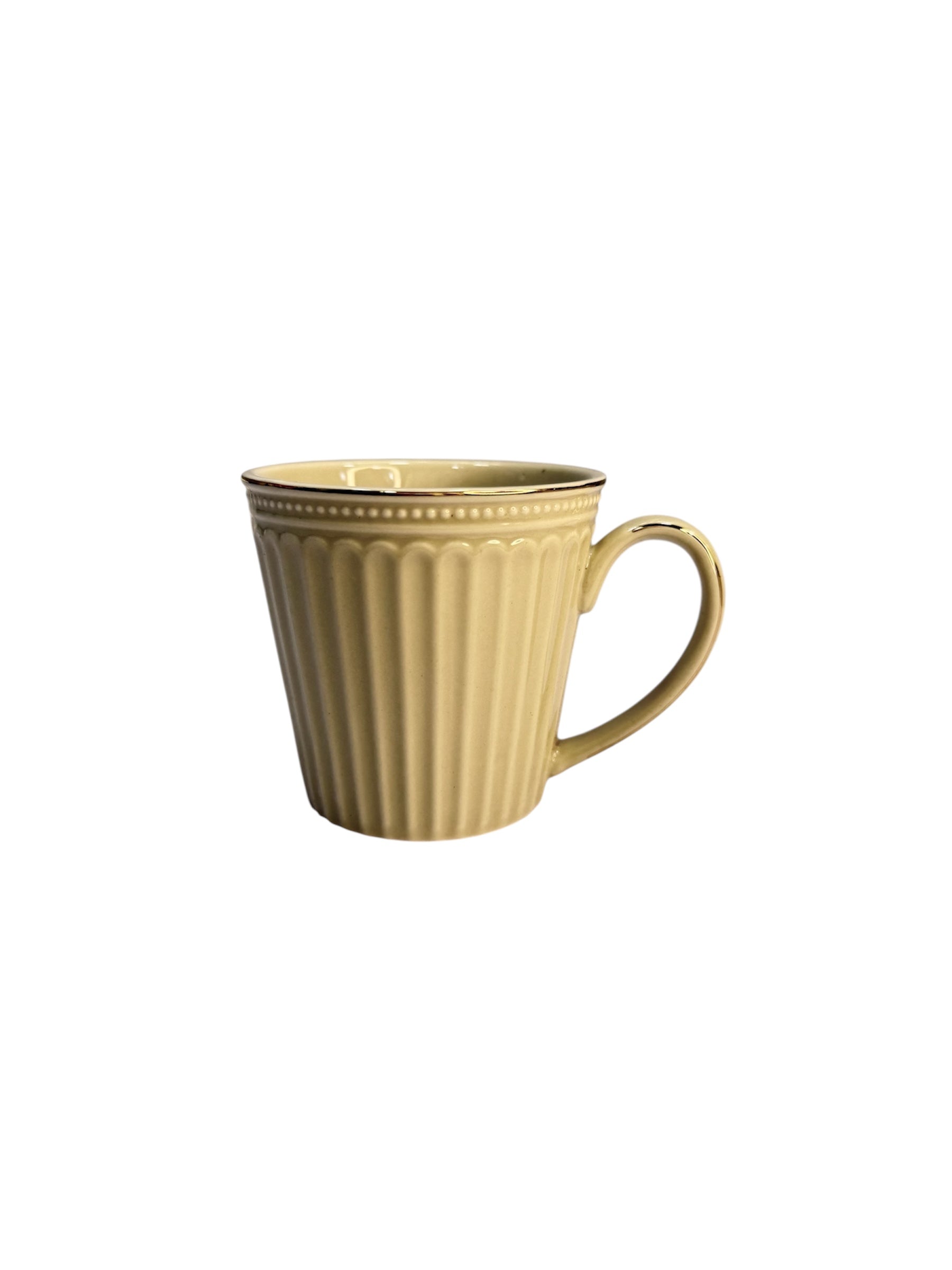 Vintage gold ceramic 6 pcs cup set ivory