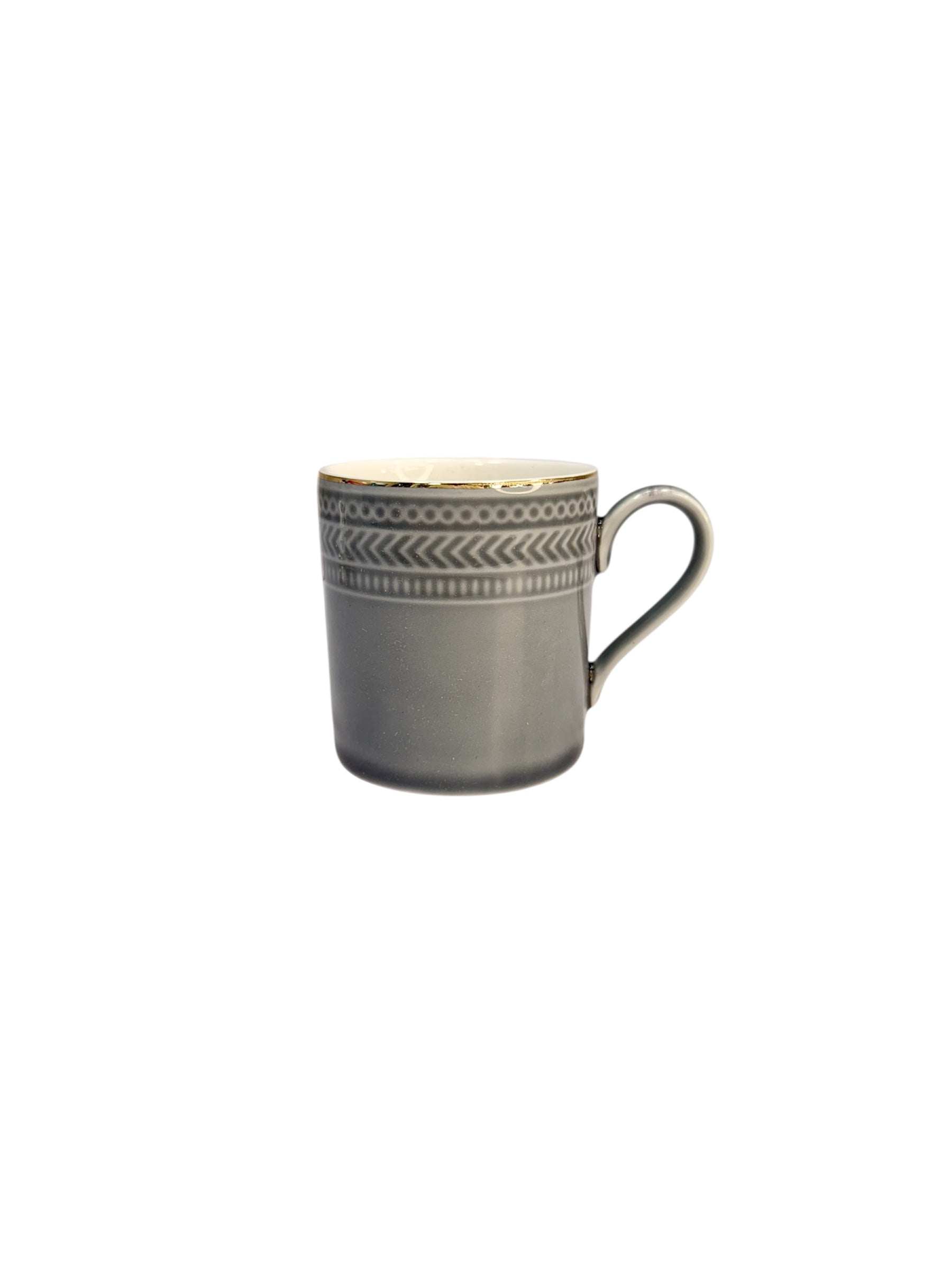 Modern gold ceramic 6 pcs cup set Grey