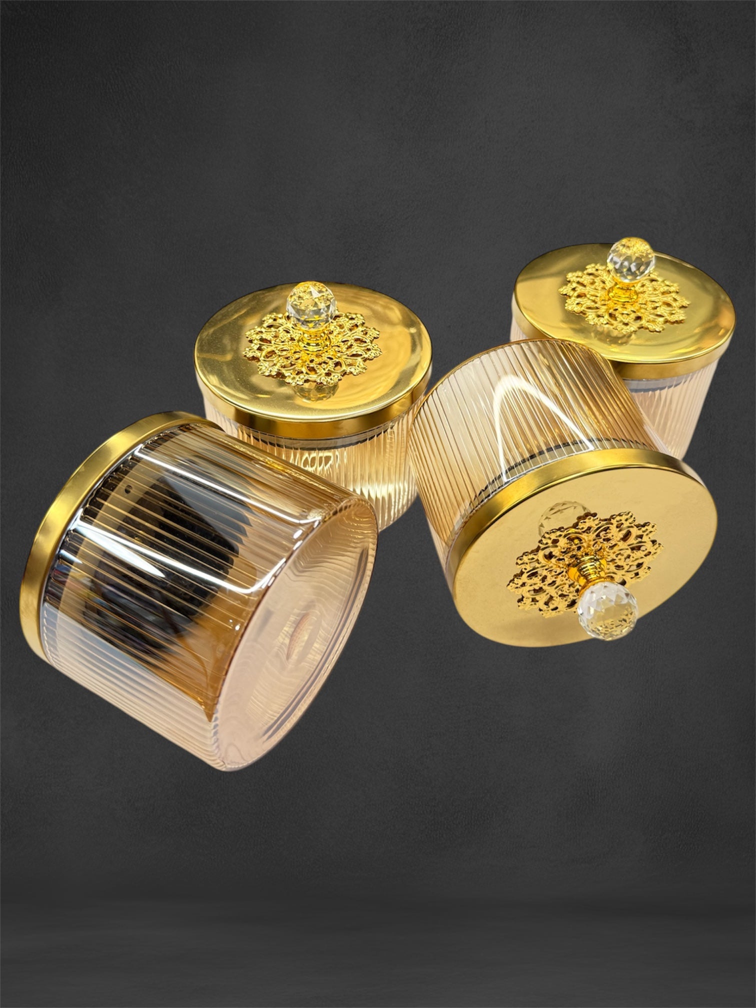 Horse candy 4pcs glass jar with horse stand