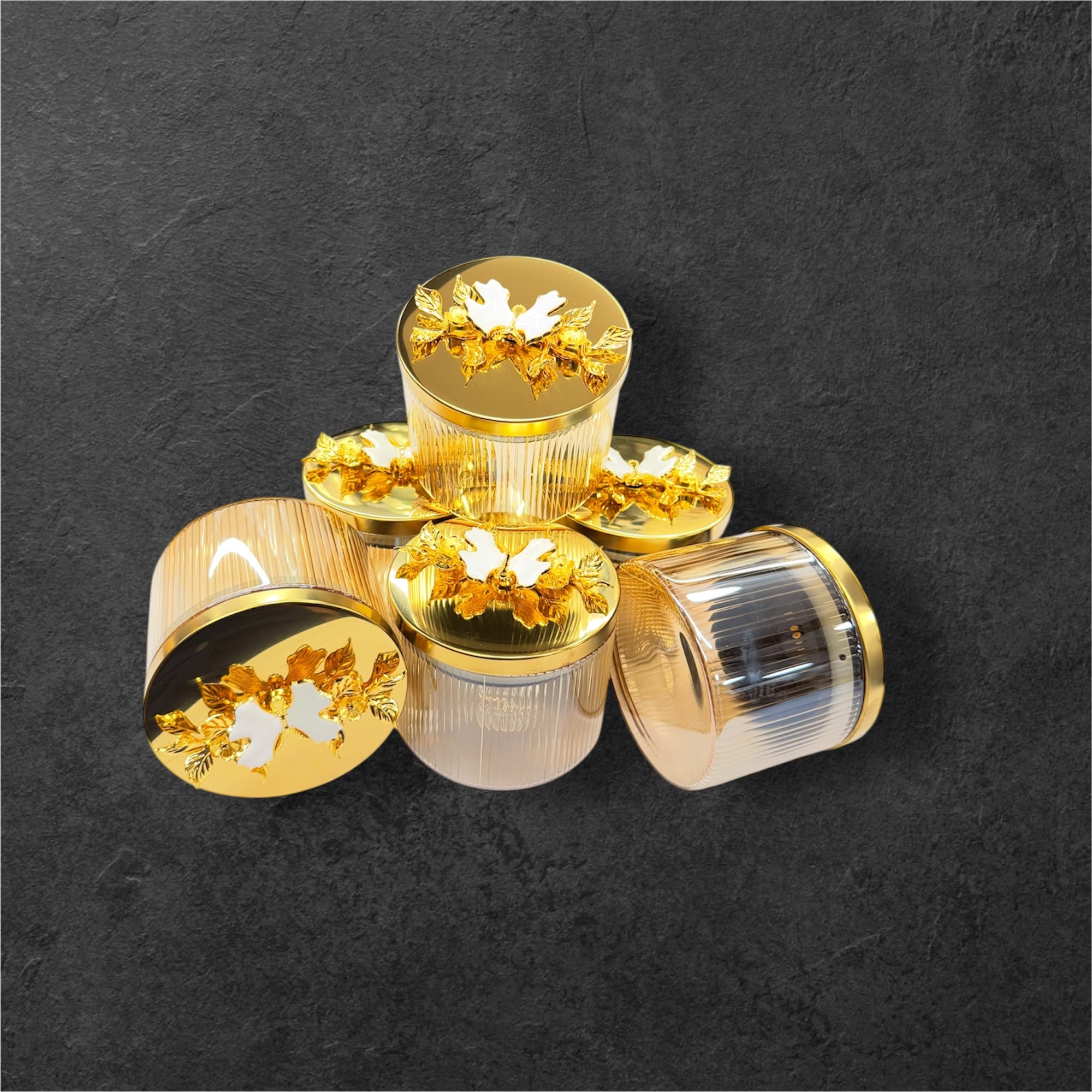 6 pcs glass jar candy with stand