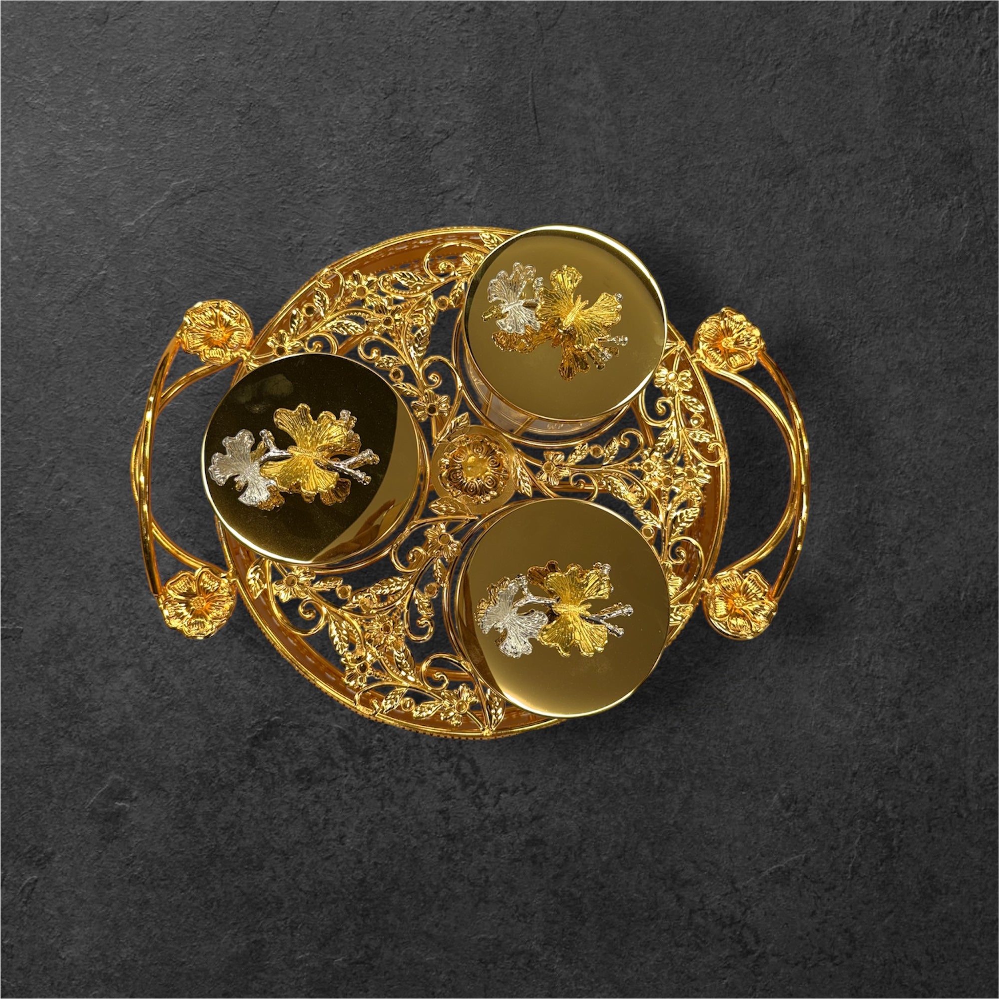 3 pcs glass jar revolving 360* candy