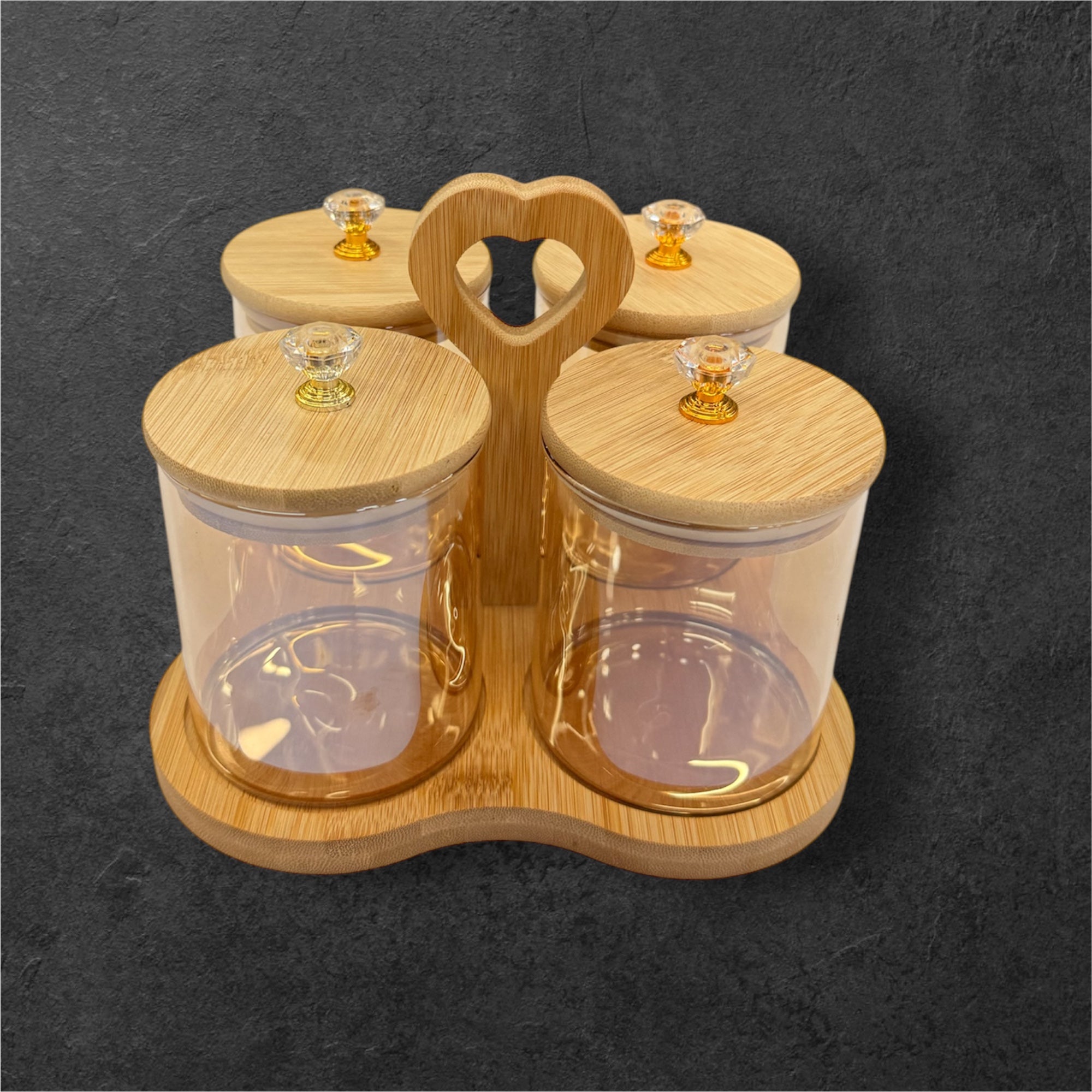 4 pcs glass jar heart candy