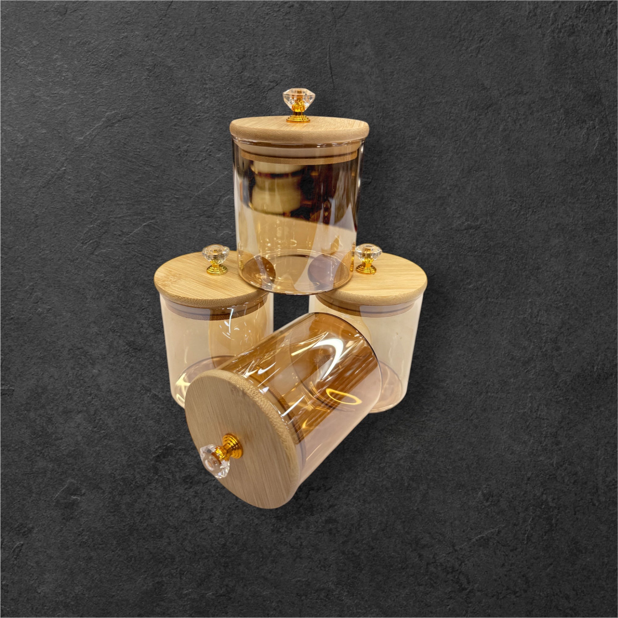 4 pcs glass jar heart candy