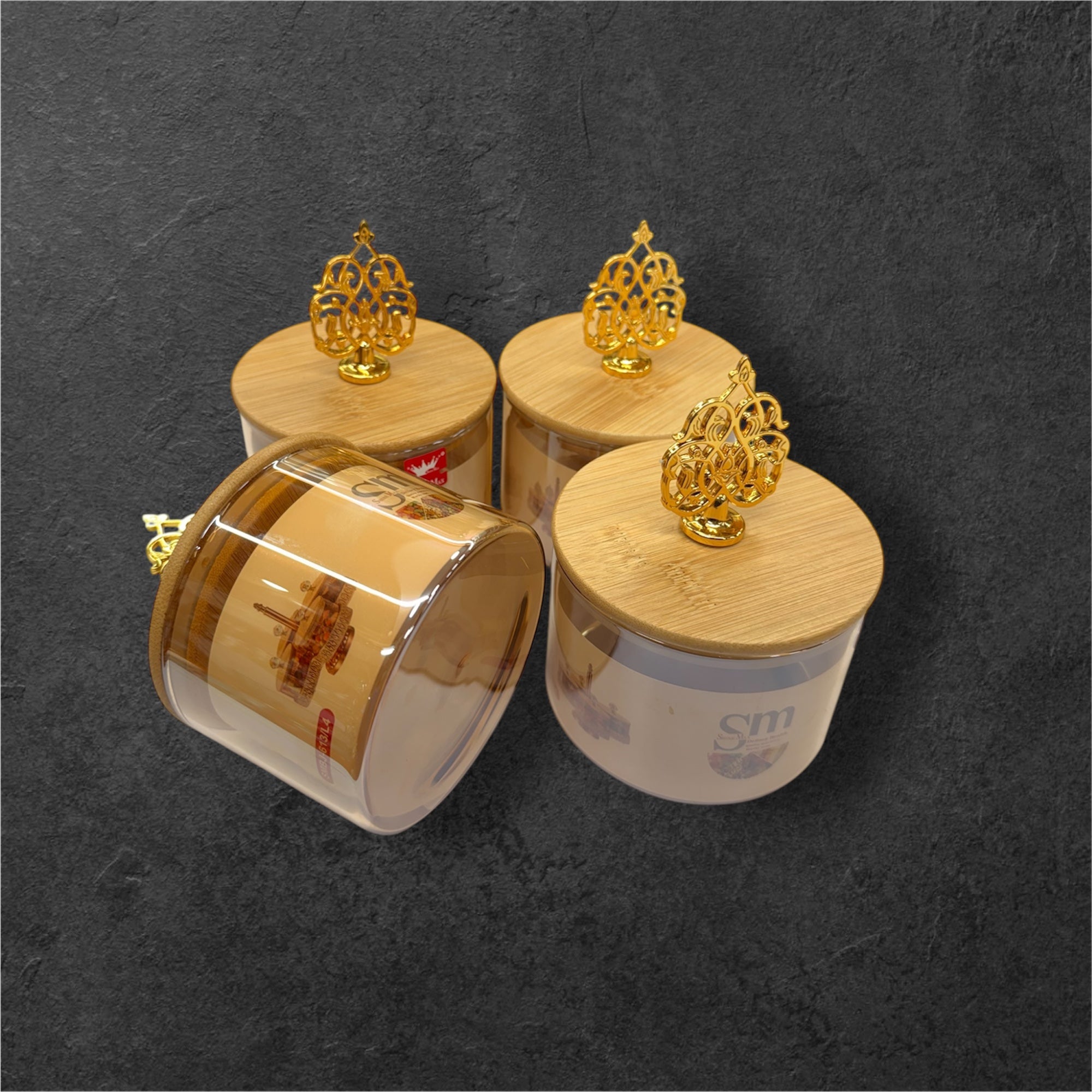 4 pcs glass jar candy