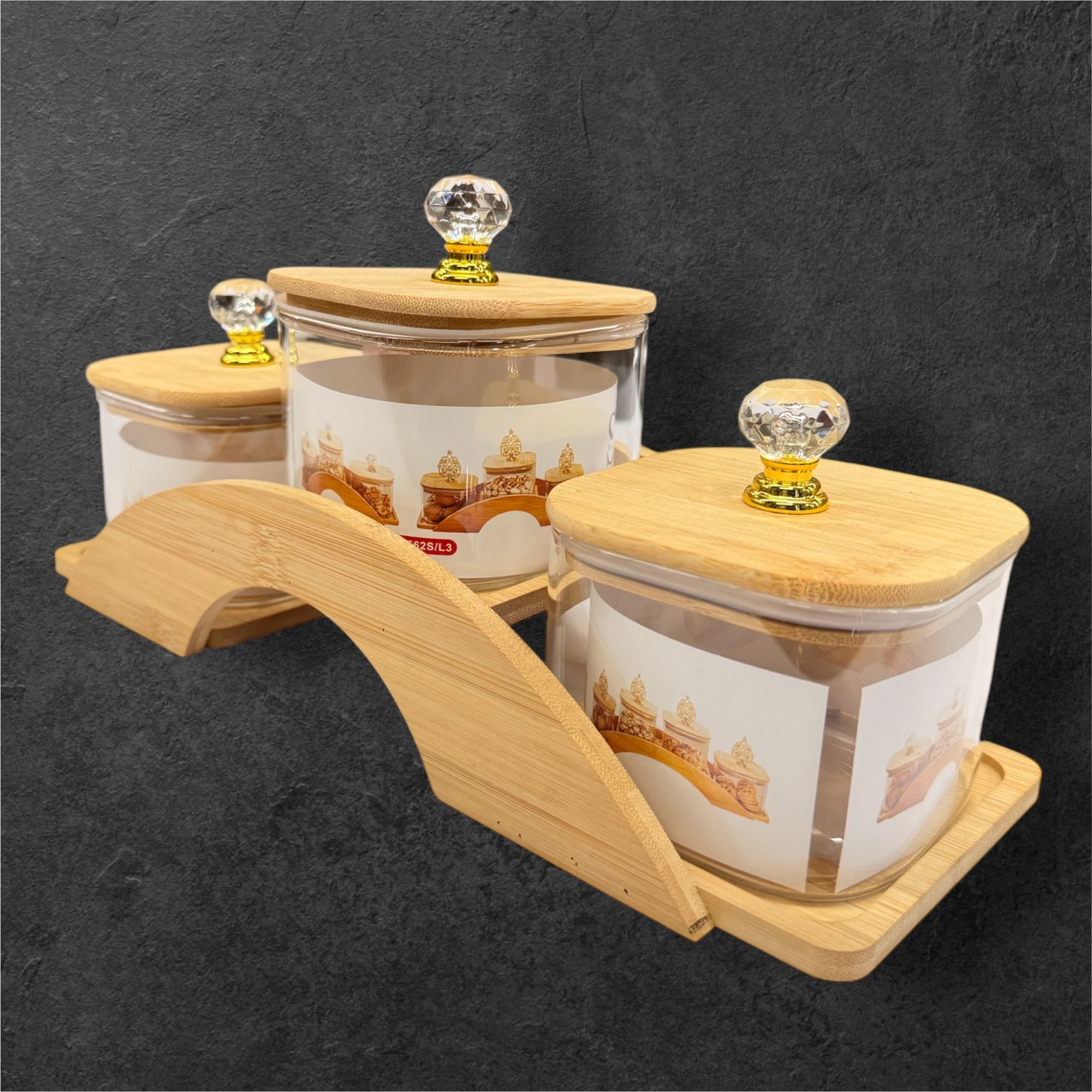3 pcs glass jar candy