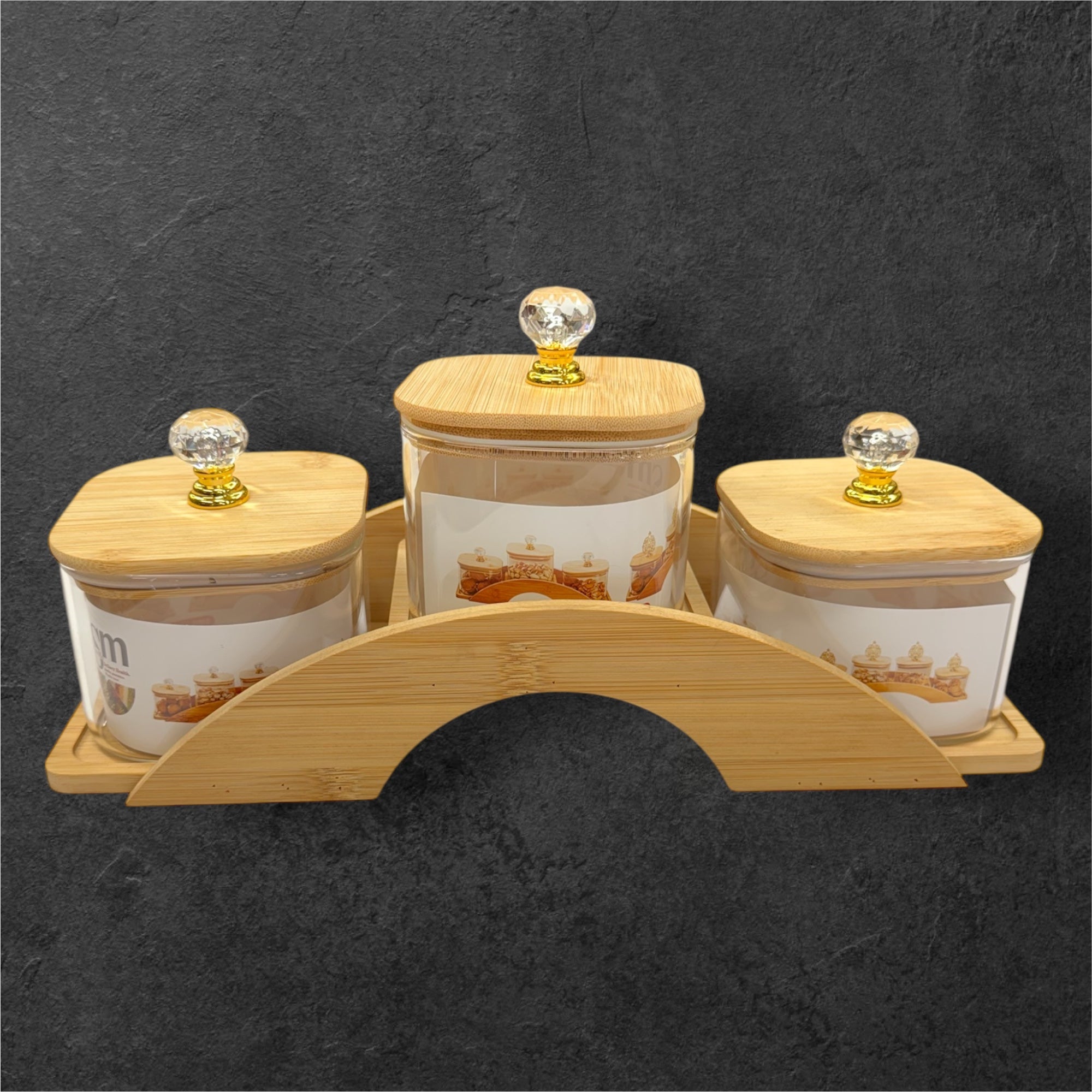 3 pcs glass jar candy