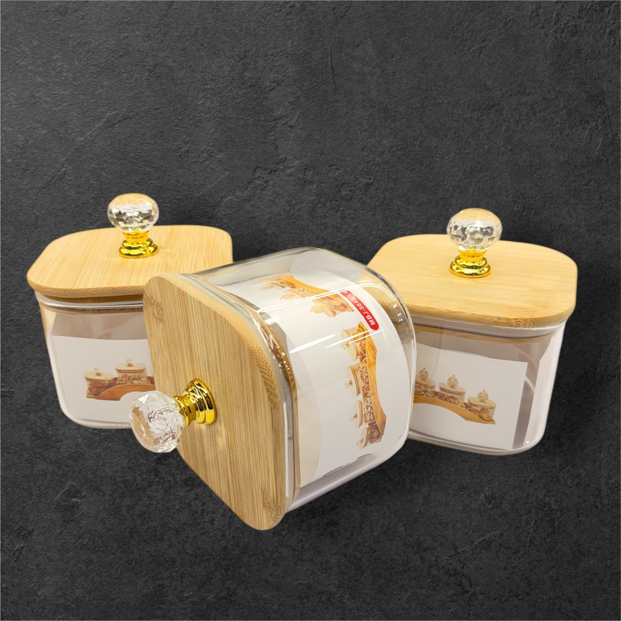 3 pcs glass jar candy