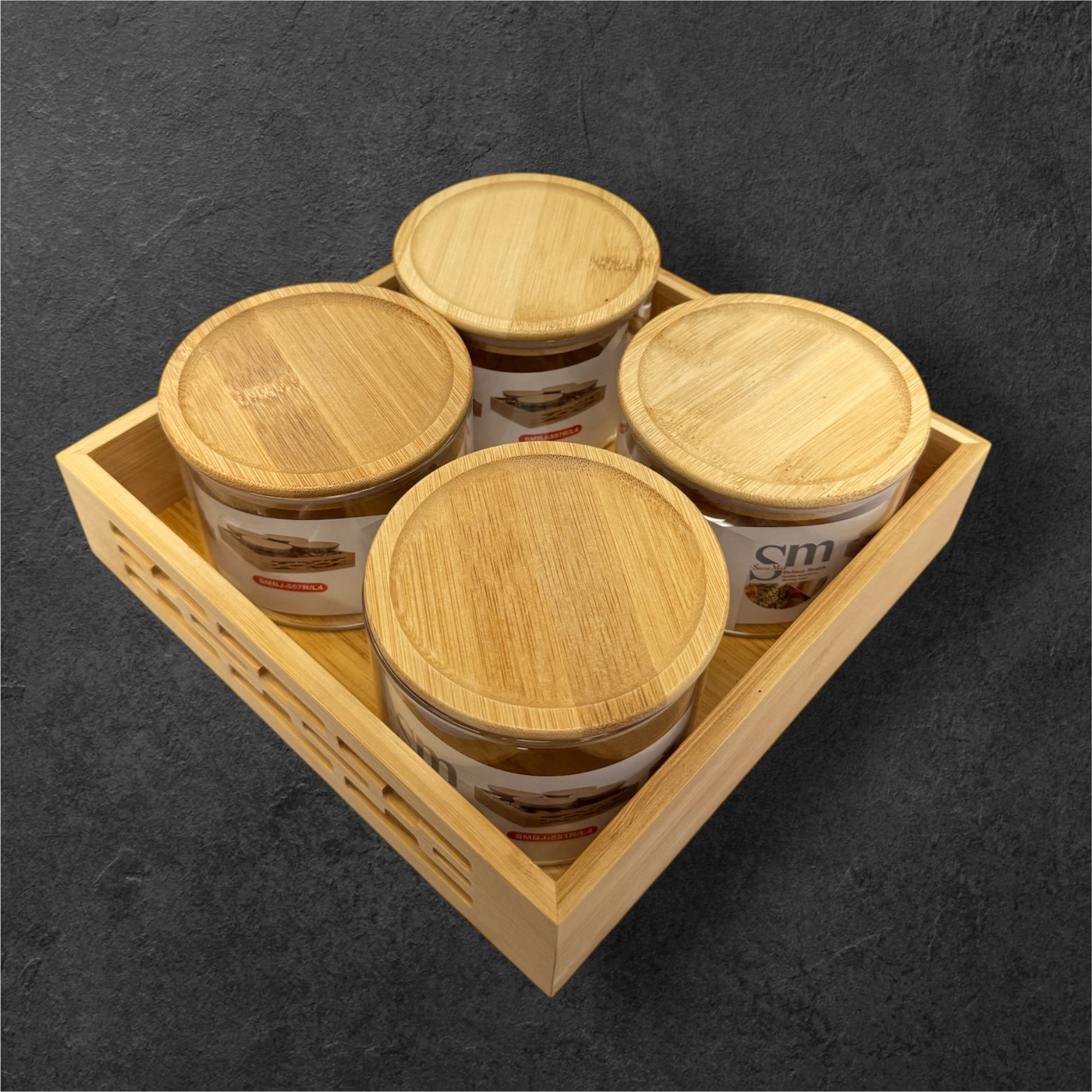 4 pcs glass jar candy