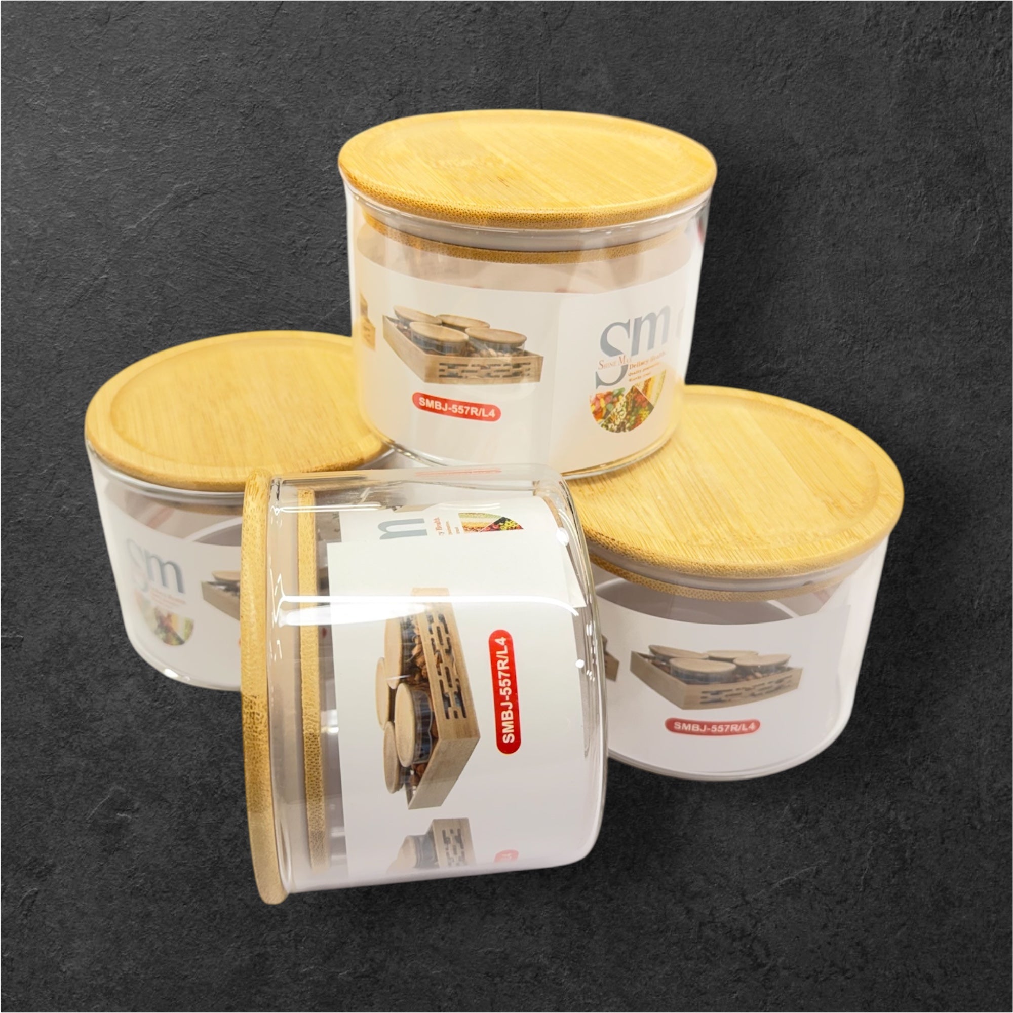 4 pcs glass jar candy