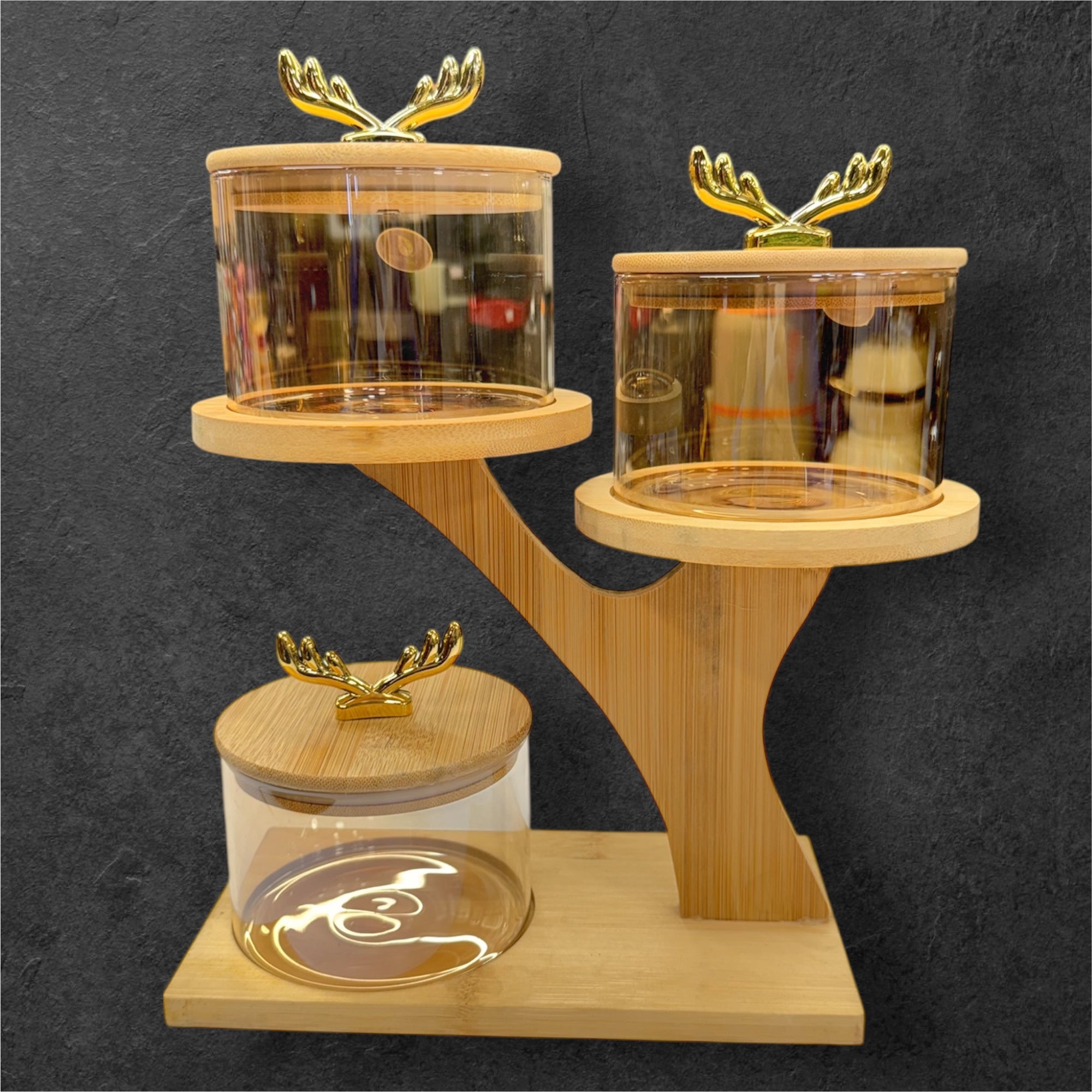 3 pcs glass jar candy tree