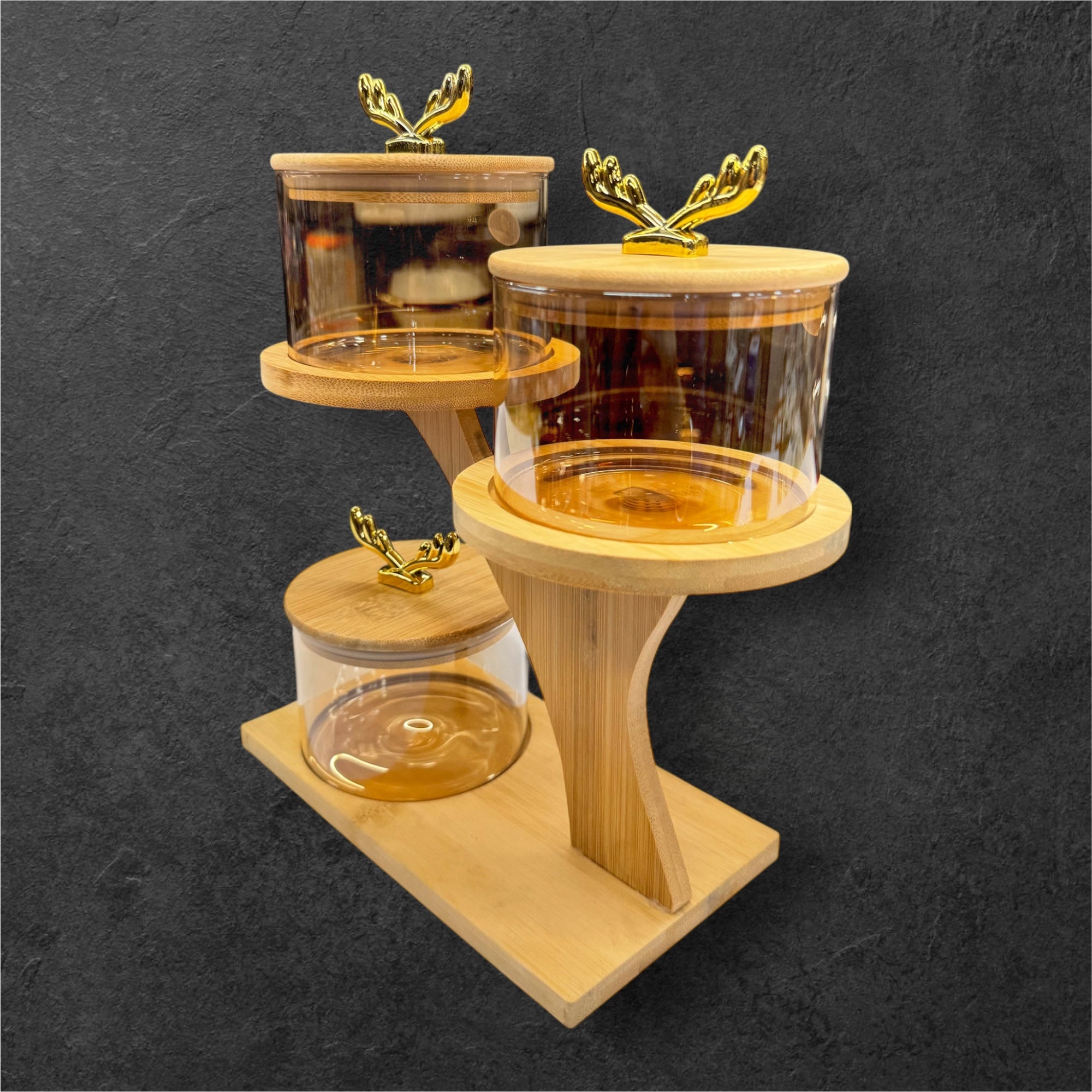 3 pcs glass jar candy tree